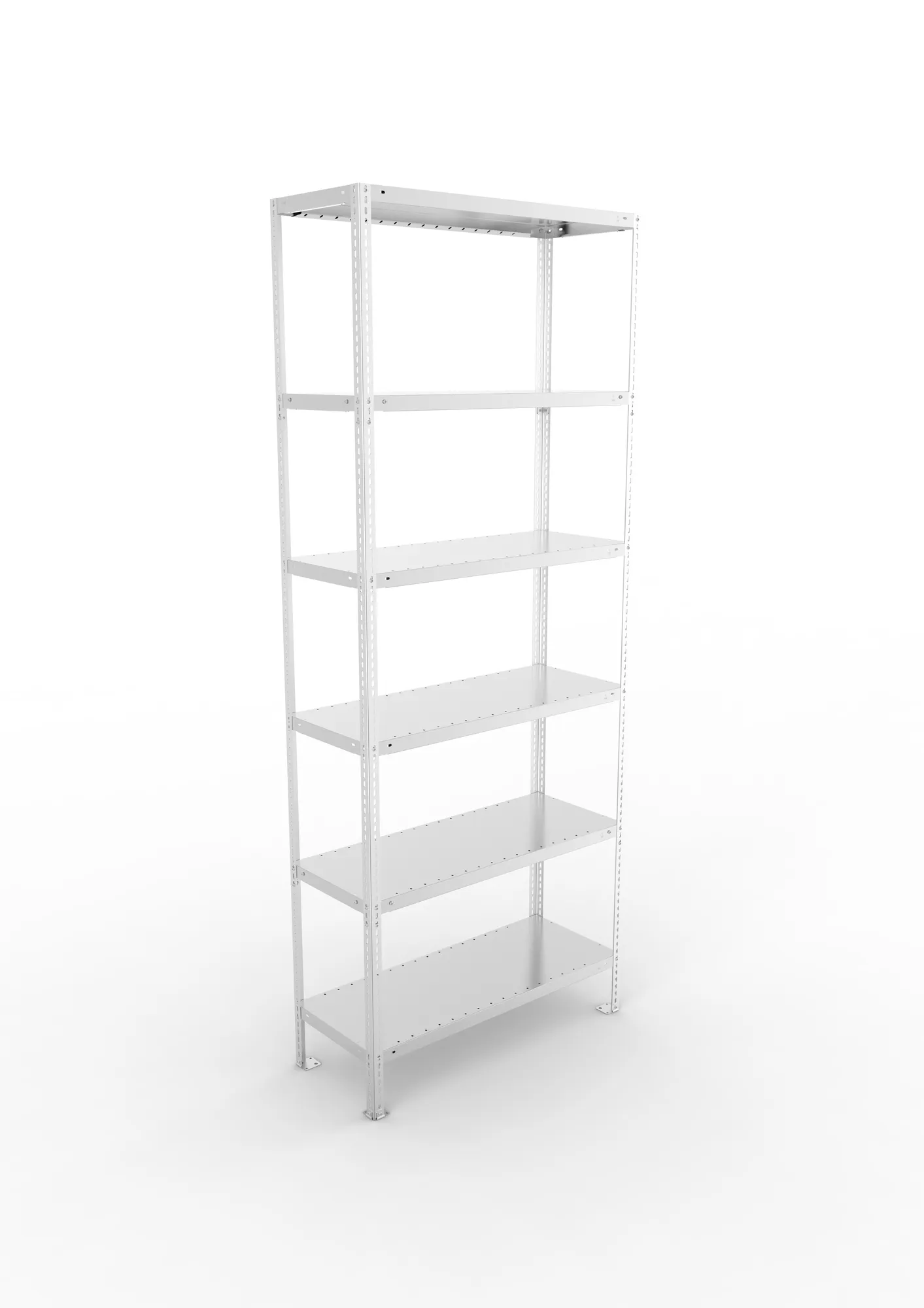 META FIX | Fachbodenregal | Grundregal | 2500 x 1000 x 400 mm | Fachlast 100 kg | 6 Ebenen | verzinkt
