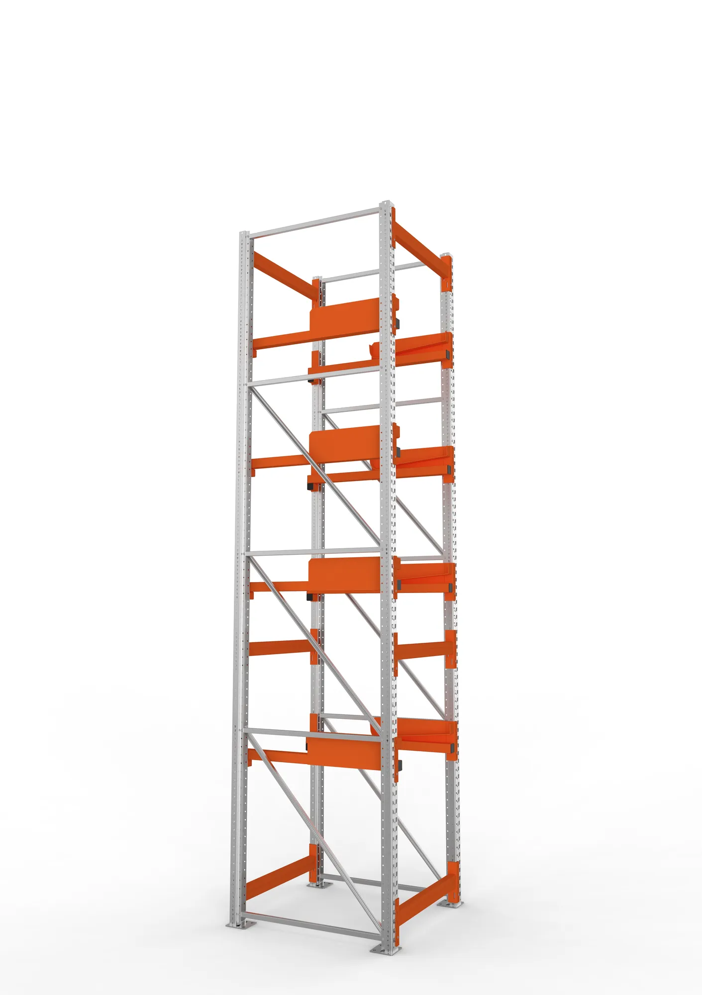 META MULTIPAL | Kabeltrommelregal | Grundregal | 4400 x 900 x 1100 mm | Feldlast 5500 kg | 4 Ebenen | Typ 2 | RAL 5010
