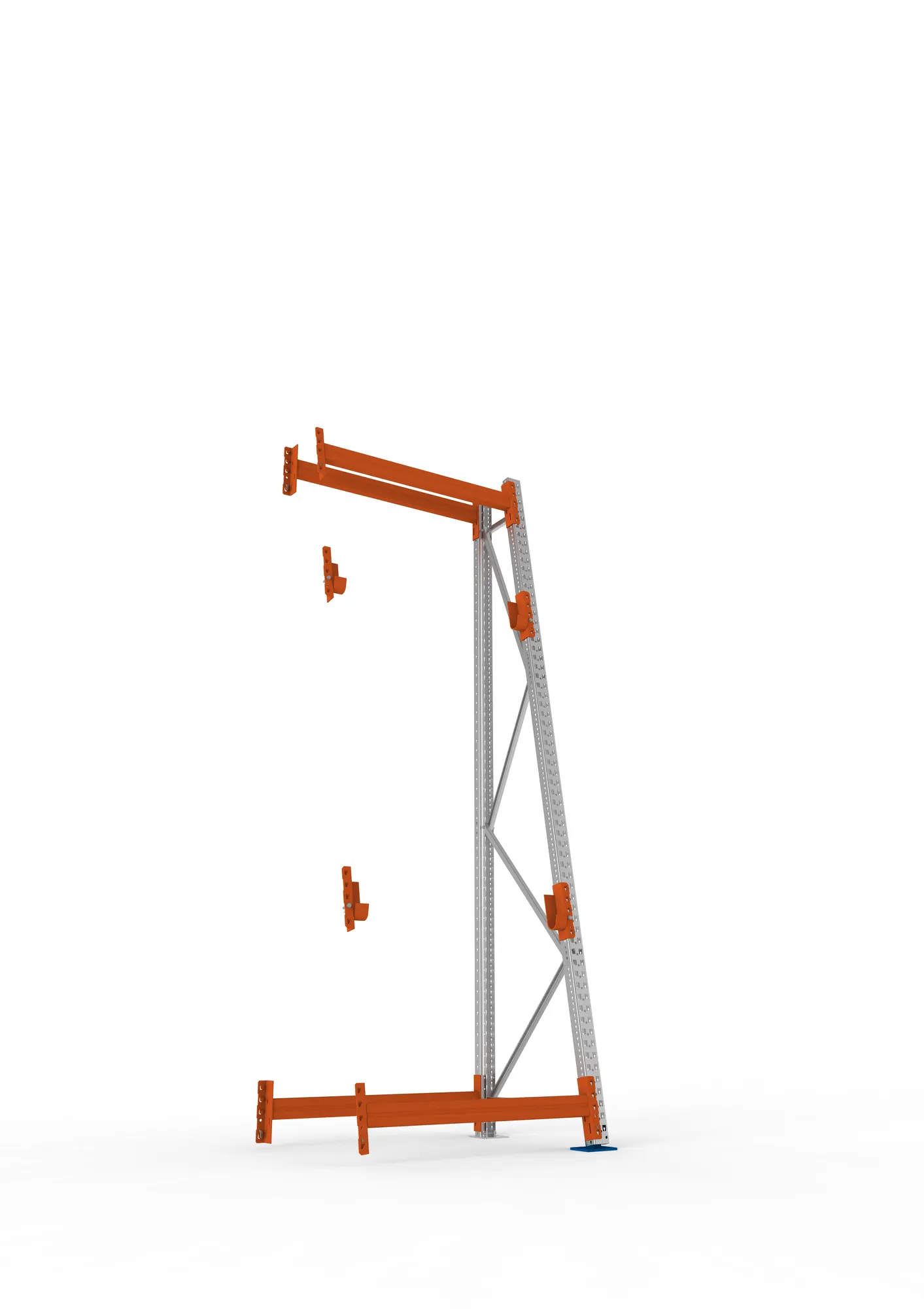 META MULTIPAL | Kabeltrommelregal | Anbauregal | 3300 x 1100 x 900 mm | Feldlast 1500 kg | 2 Ebenen | Typ 3/A-Ständer | verzinkt