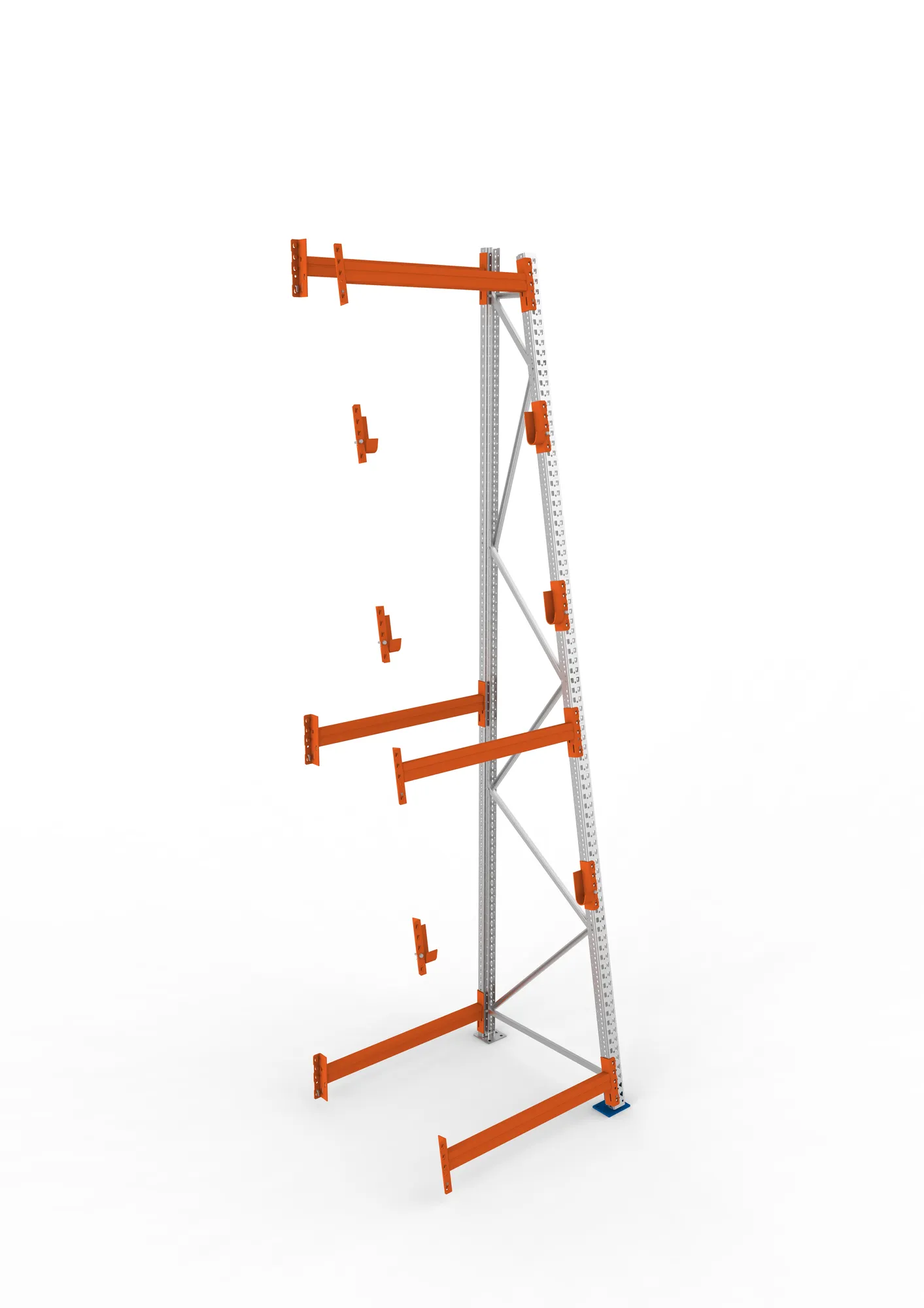 META MULTIPAL | Kabeltrommelregal | Anbauregal | 4400 x 1100 x 1100 mm | Feldlast 2250 kg | 3 Ebenen | Typ 3/A-Ständer | verzinkt