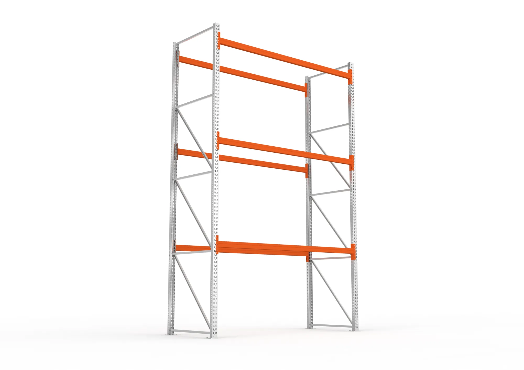 META MULTIPAL | Palettenregal | Grundregal | 4400 x 2700 x 1100 mm | Fachlast 480 kg | 4 Ebenen | 12 Paletten | verzinkt