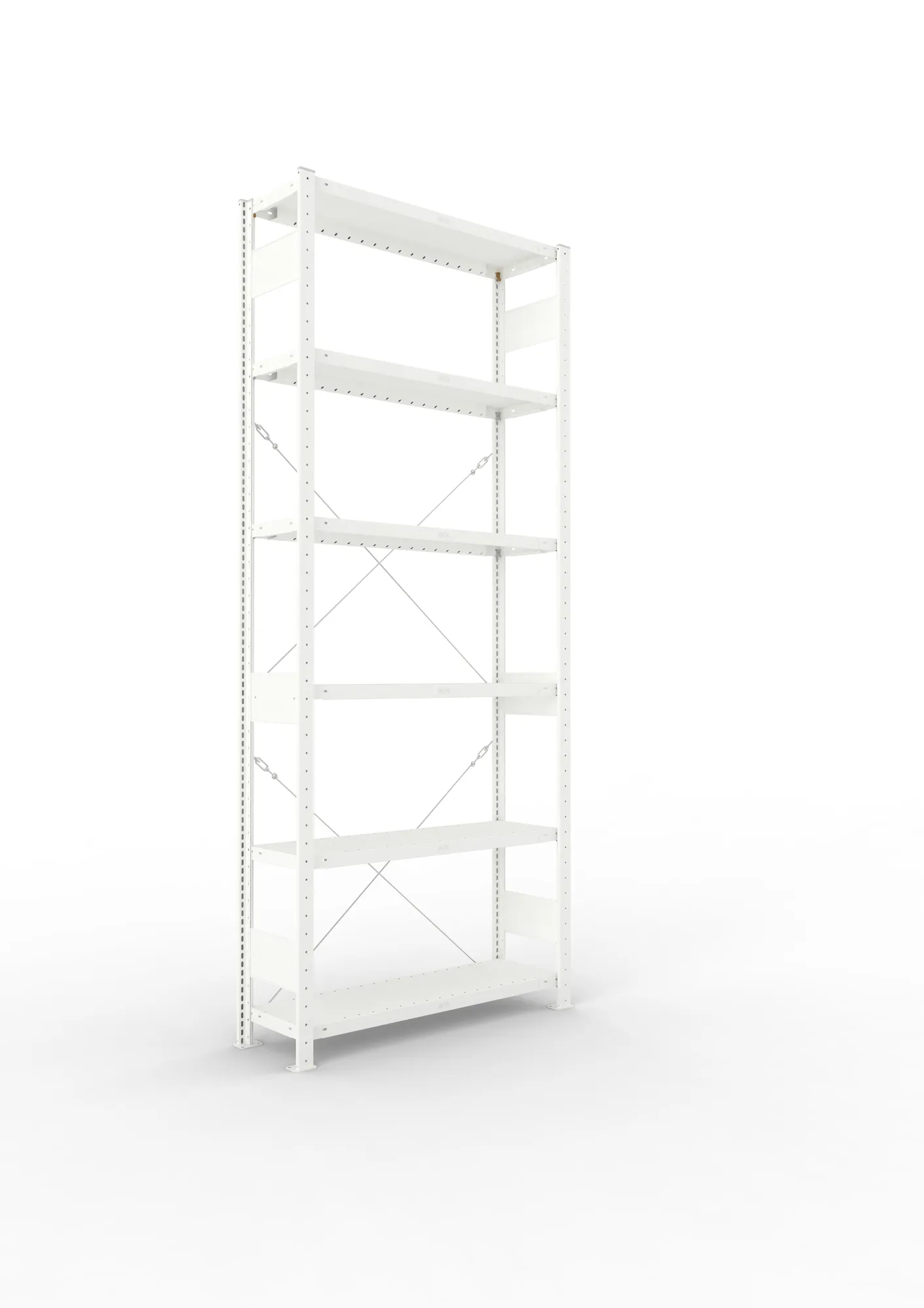 META CLIP | Fachbodenregal | Grundregal | 2500 x 1000 x 300 mm | Fachlast 230 kg | 5+1 Ebenen | RAL 7035