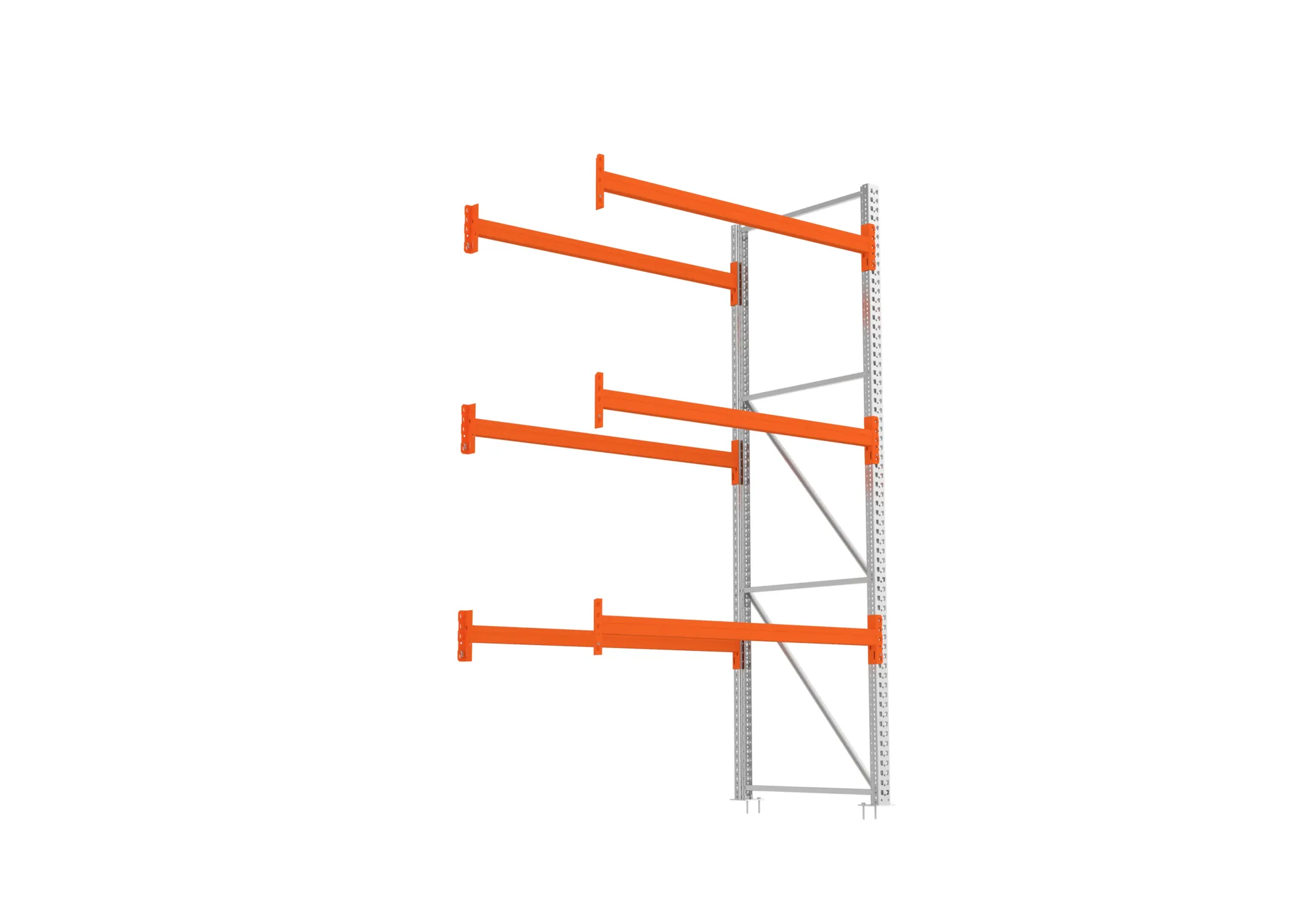 META MULTIPAL | Palettenregal | Anbauregal | 3300 x 1825 x 1100 mm | Fachlast 1120 kg | 4 Ebenen | 8 Paletten | verzinkt