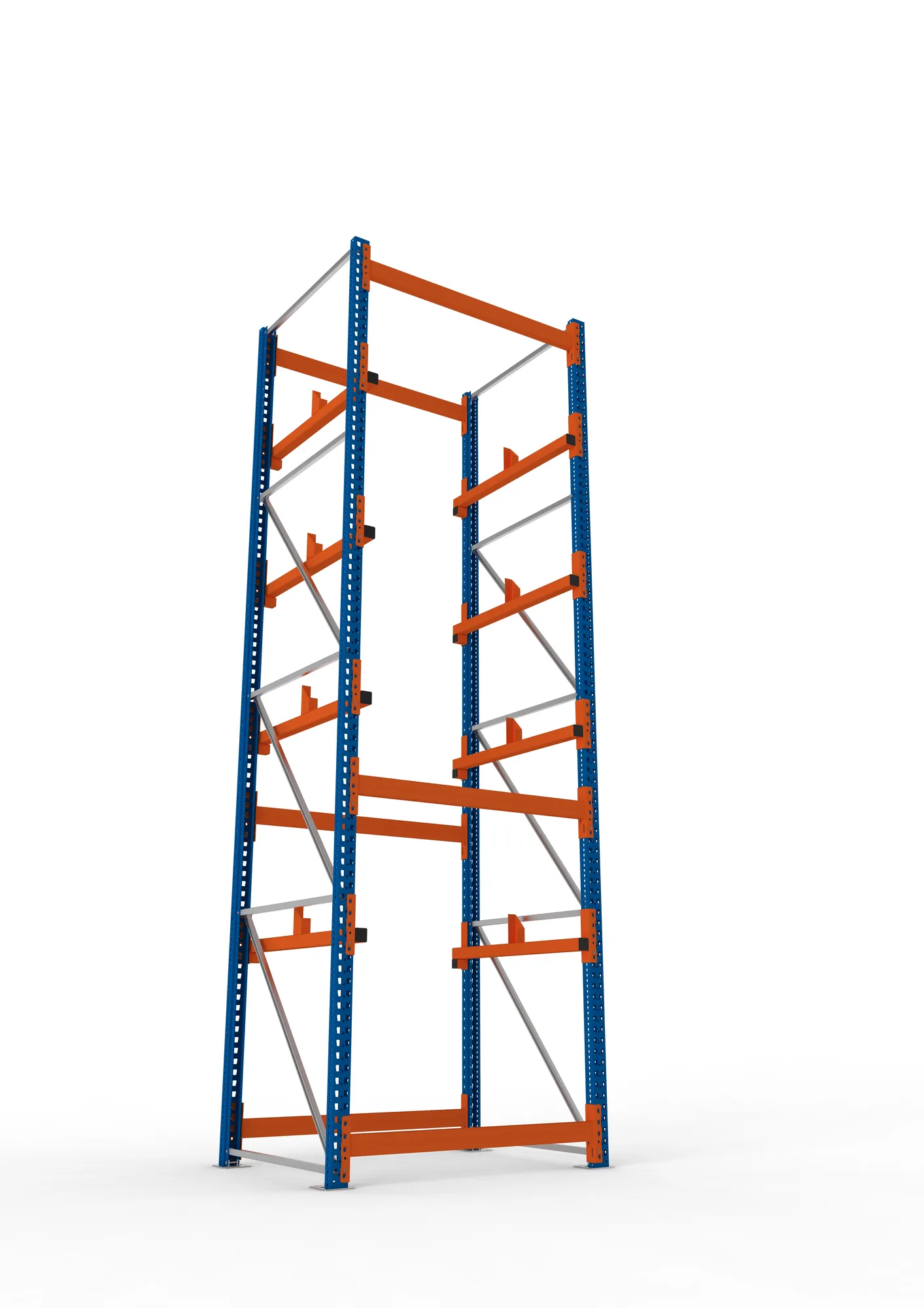 META MULTIPAL | Kabeltrommelregal | Grundregal | 4400 x 1300 x 1100 mm | Feldlast 5500 kg | 2 Ebenen | Typ 1 | RAL 5010