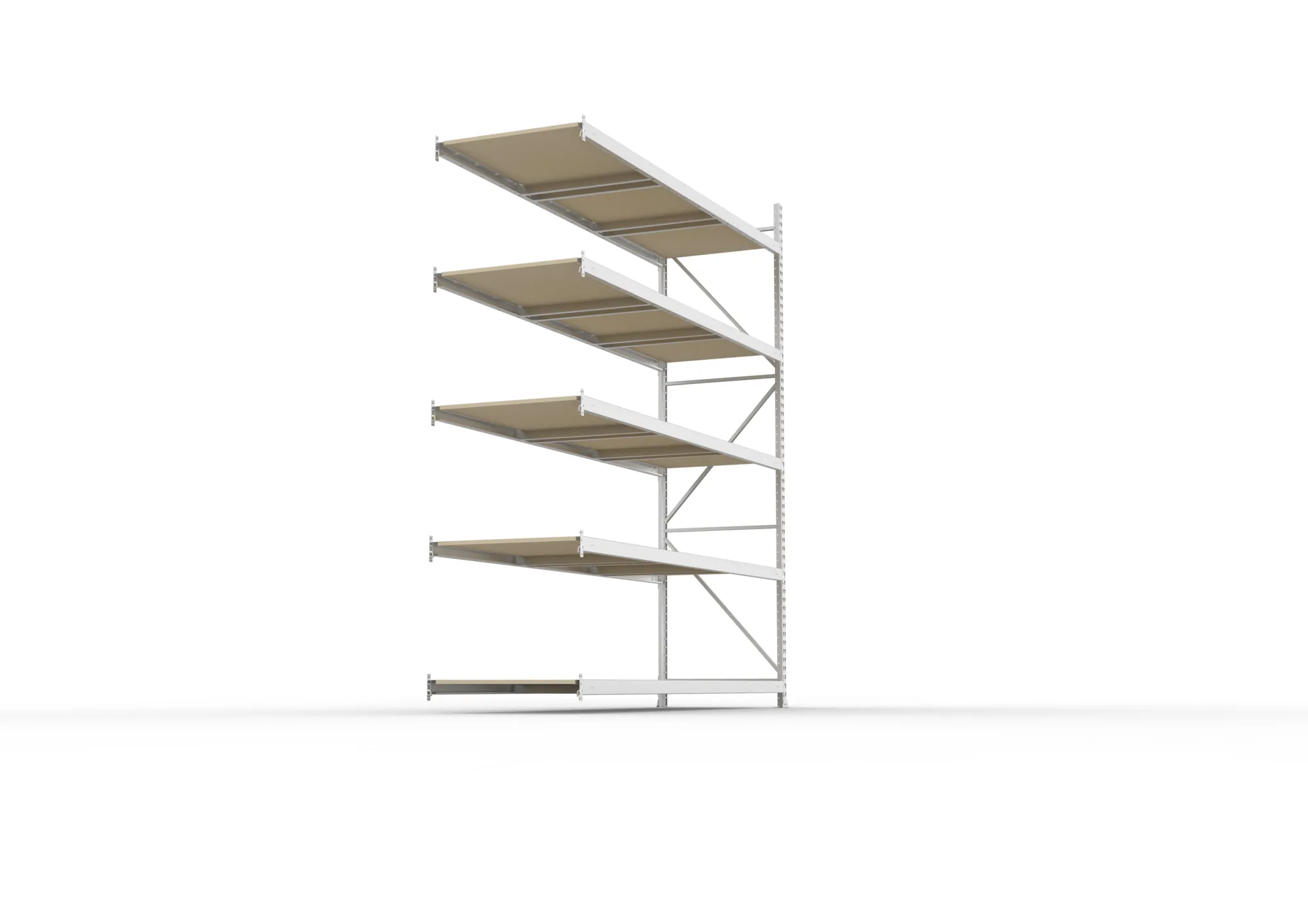 META MINI-RACK Weitspannregal | Anbauregal | 3000 x 2600 x 800 mm | Fachlast 490 kg | Spanplattenböden | 5 Ebenen