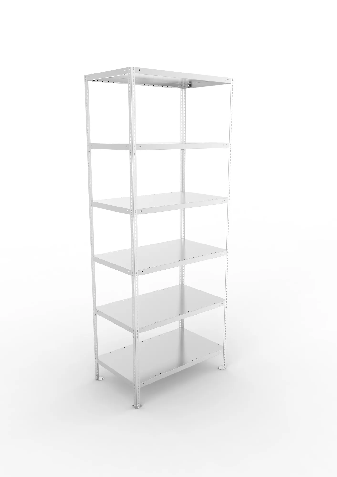 META FIX | Fachbodenregal | Grundregal | 2500 x 1000 x 600 mm | Fachlast 100 kg | 6 Ebenen | verzinkt