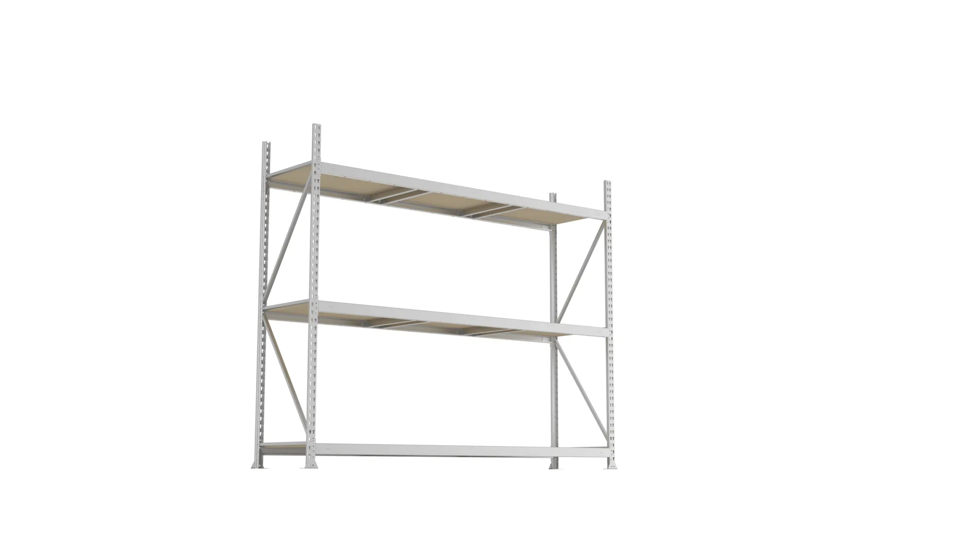 META MINI-RACK Weitspannregal | Grundregal | 2200 x 2600 x 650 mm | Fachlast 490 kg | Spanplattenböden | 3 Ebenen