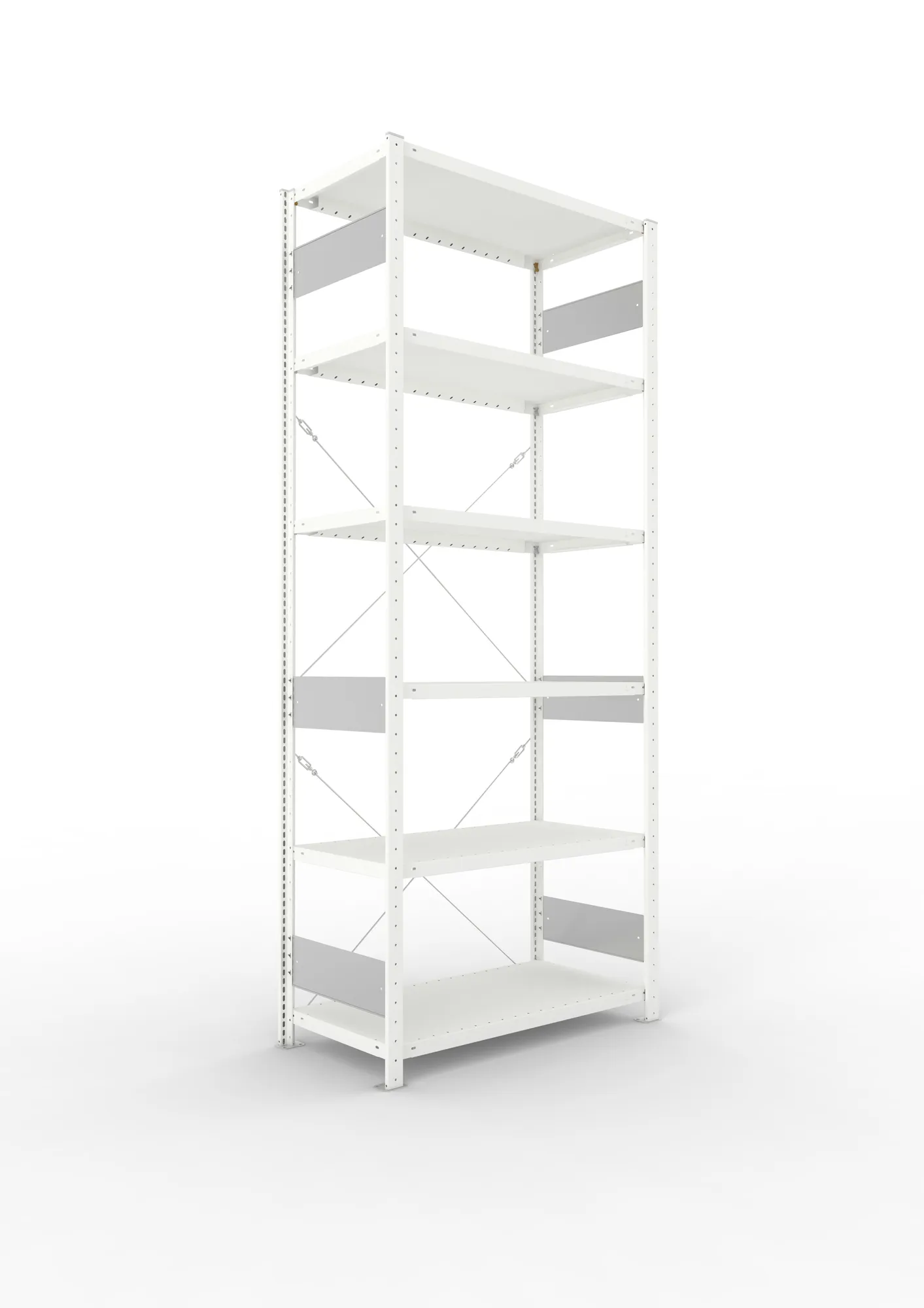 META CLIP S3 | Fachbodenregal | Grundregal | 2500 x 1000 x 500 mm | Fachlast 230 kg | 5+1 Ebenen | RAL 7035