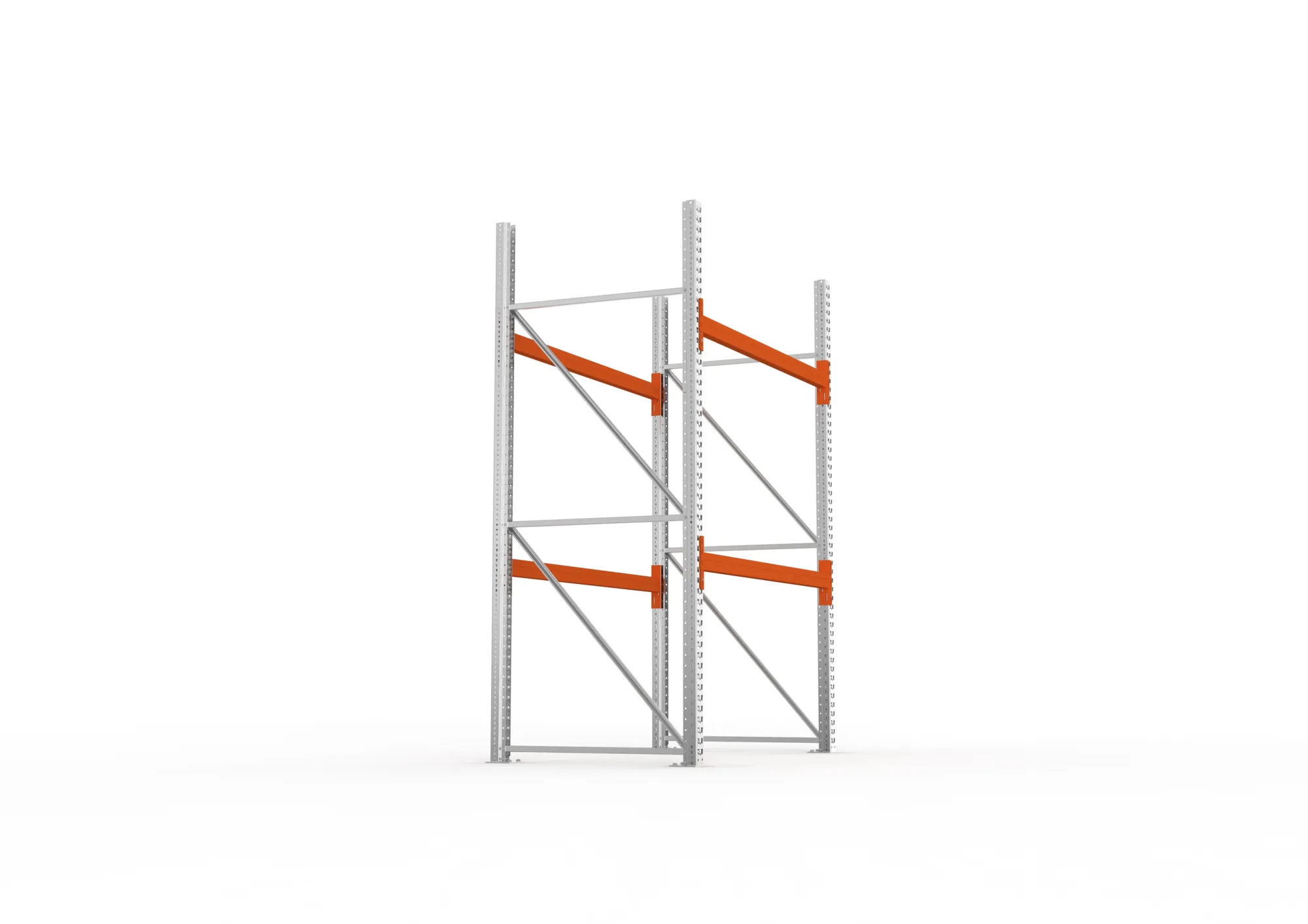 META MULTIPAL | Palettenregal | Grundregal | 2700 x 1825 x 1100 mm | Fachlast 1120 kg | 3 Ebenen | 6 Paletten | verzinkt
