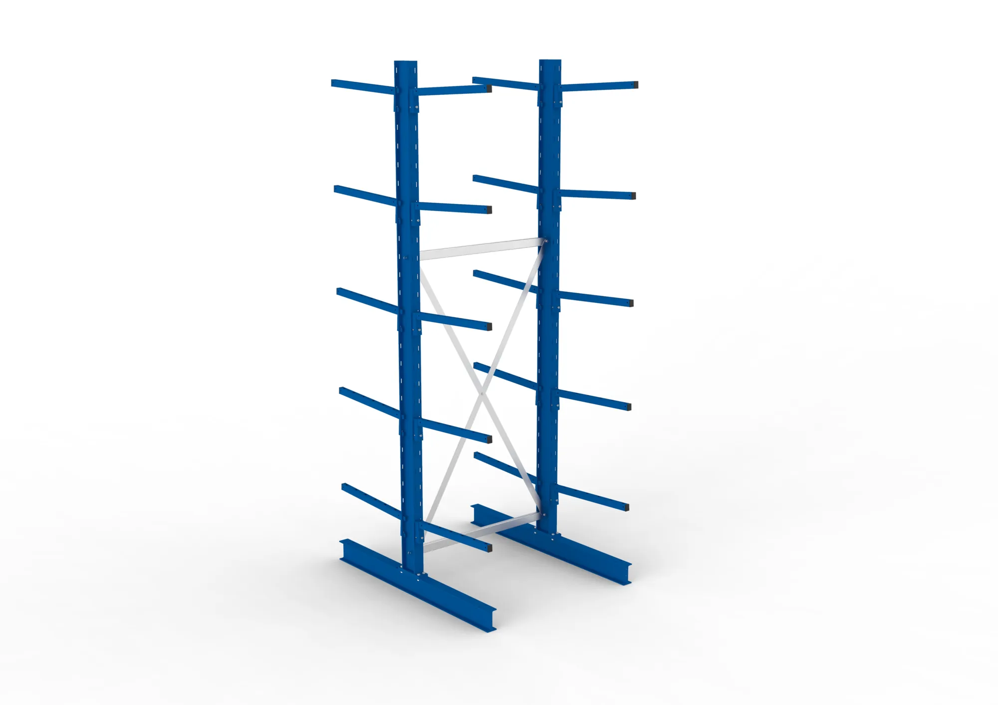 META MULTISTRONG L | Kragarmregal | Grundregal | 3000 x 1000 x 600 mm | Armlast 140 kg | doppelseitig | 5+1 Ebenen
