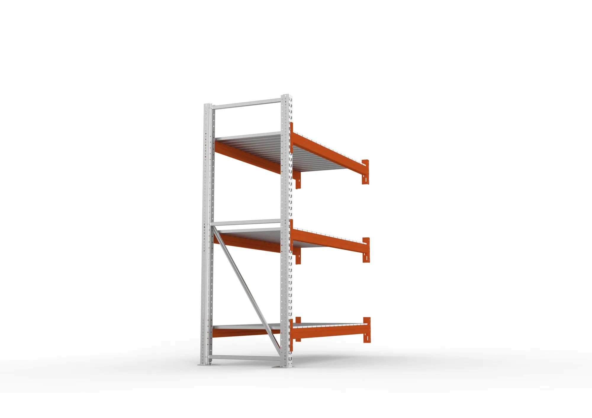 META MULTIPAL | Großfachregal | Anbauregal | 2200 x 1825 x 800 mm | Fachlast 1800 kg | 3 Ebenen | Stahlpaneele | verzinkt