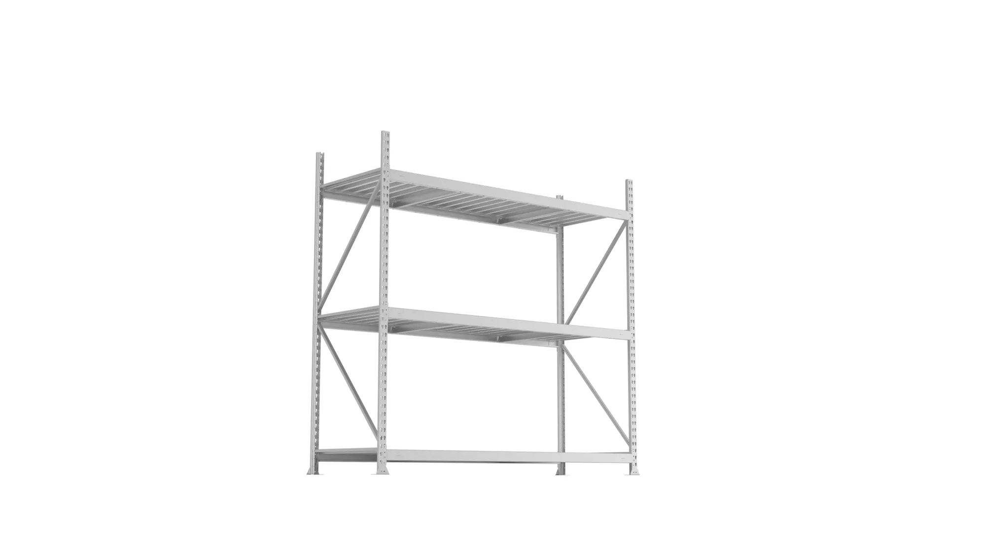 META MINI-RACK Weitspannregal | Grundregal | 2200 x 2200 x 800 mm | Fachlast 600 kg | Stahlpaneelböden | 3 Ebenen
