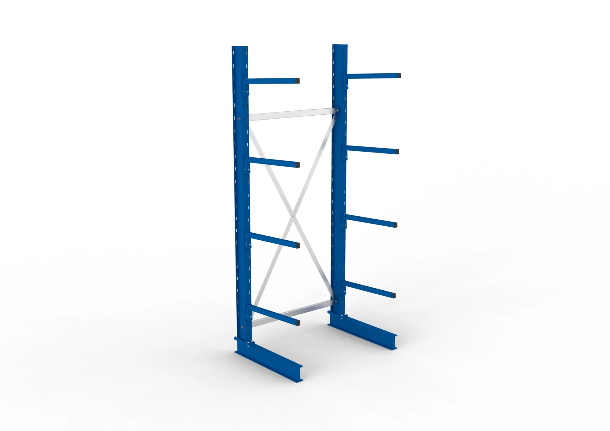META MULTISTRONG L | Kragarmregal | Grundregal | 2500 x 1000 x 600 mm | Armlast 140 kg | einseitig | 4+1 Ebenen