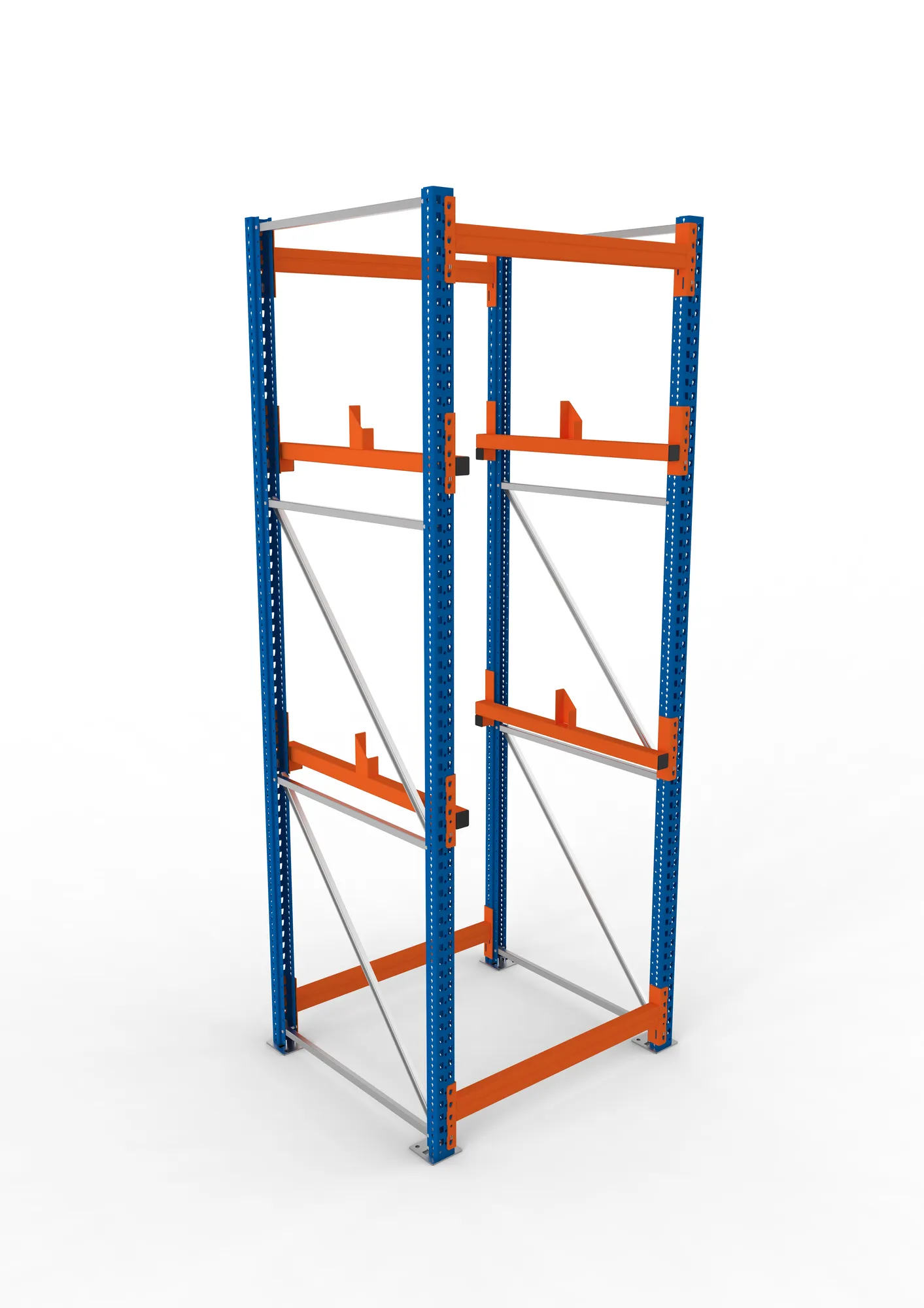 META MULTIPAL | Kabeltrommelregal | Grundregal | 3300 x 1100 x 1100 mm | Feldlast 4000 kg | 2 Ebenen | Typ 1 | RAL 5010