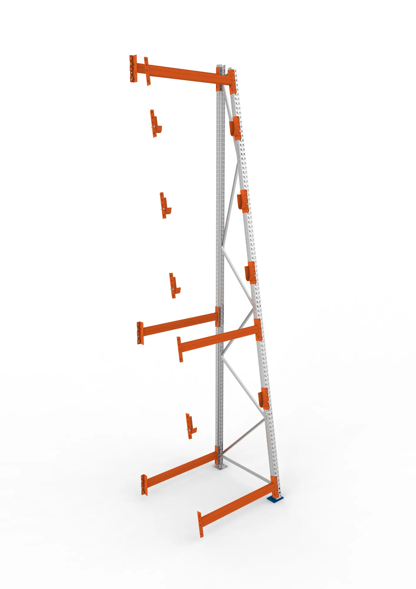 META MULTIPAL | Kabeltrommelregal | Anbauregal | 4900 x 1100 x 1100 mm | Feldlast 3000 kg | 4 Ebenen | Typ 3/A-Ständer | verzinkt