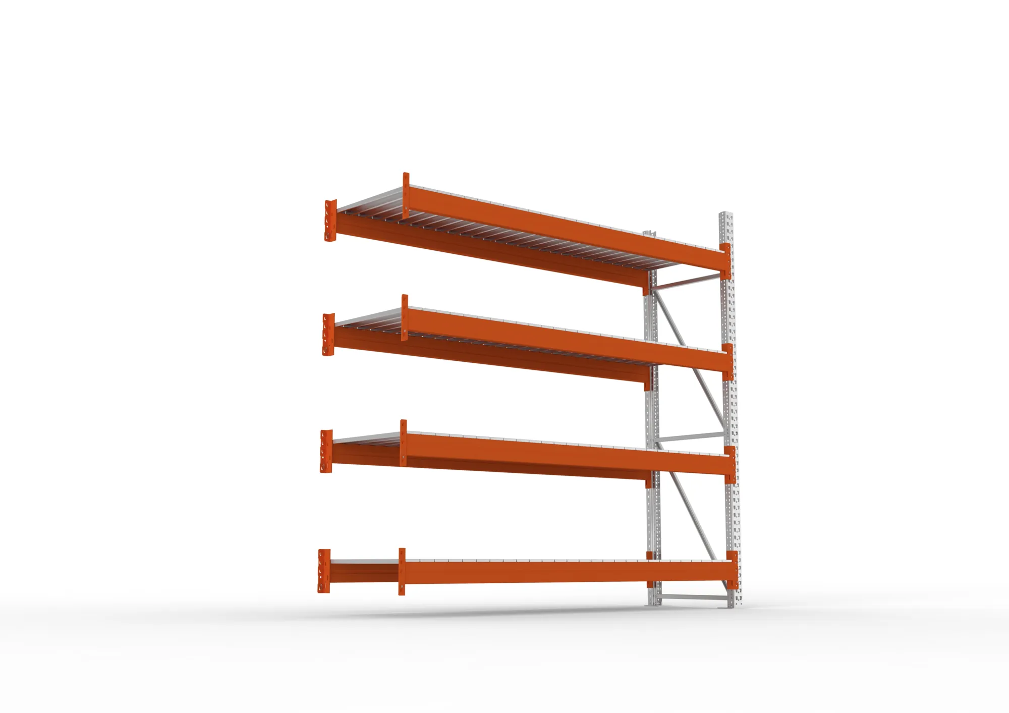 META MULTIPAL | Großfachregal | Anbauregal | 2700 x 2700 x 800 mm | Fachlast 2400 kg | 4 Ebenen | Stahlpaneele | verzinkt