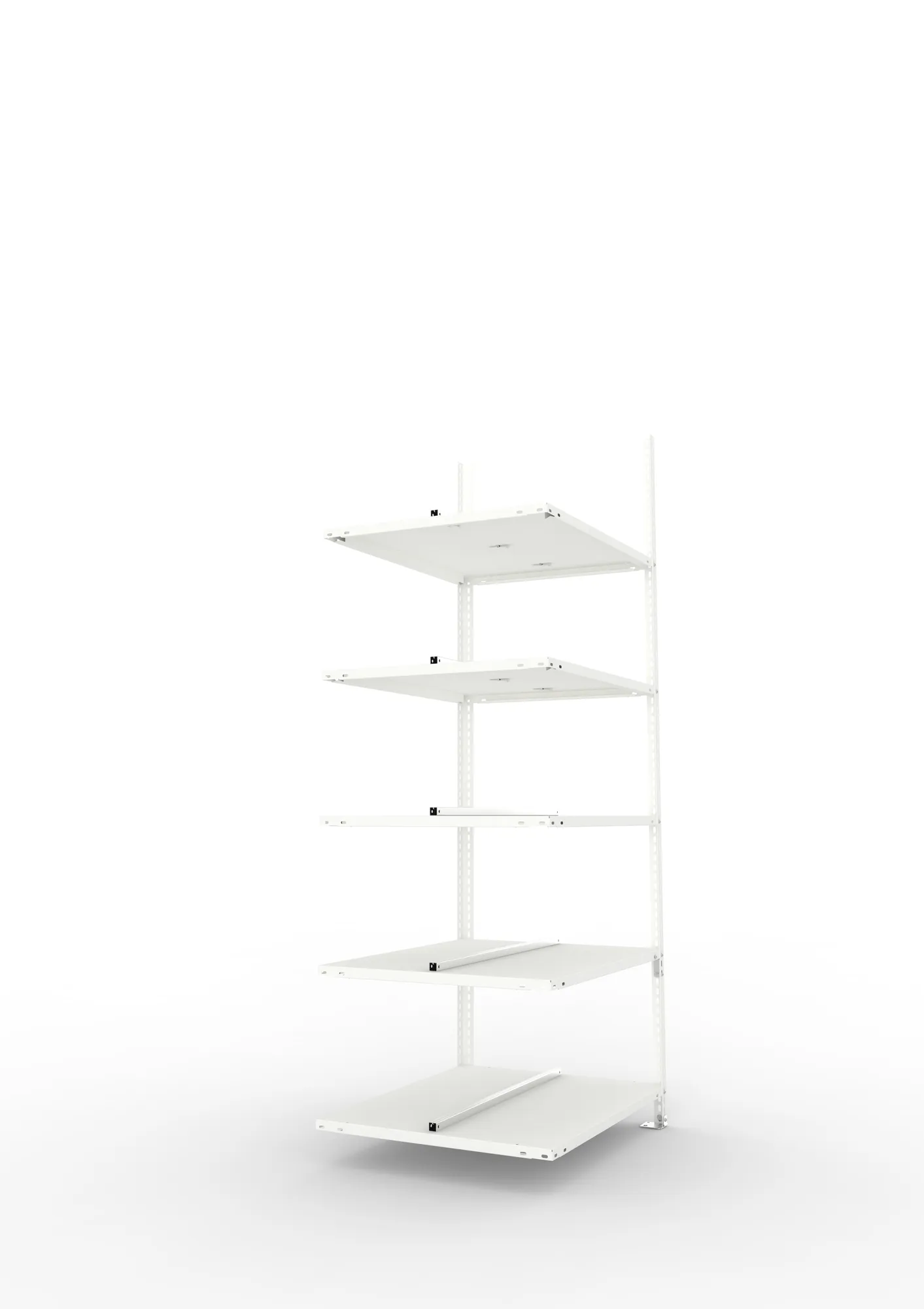 META FIX COMPACT | Büro-Schraubregal | Anbauregal | 1850 x 750 x 600 mm | Fachlast 80 kg | 5 Ebenen | RAL 7035