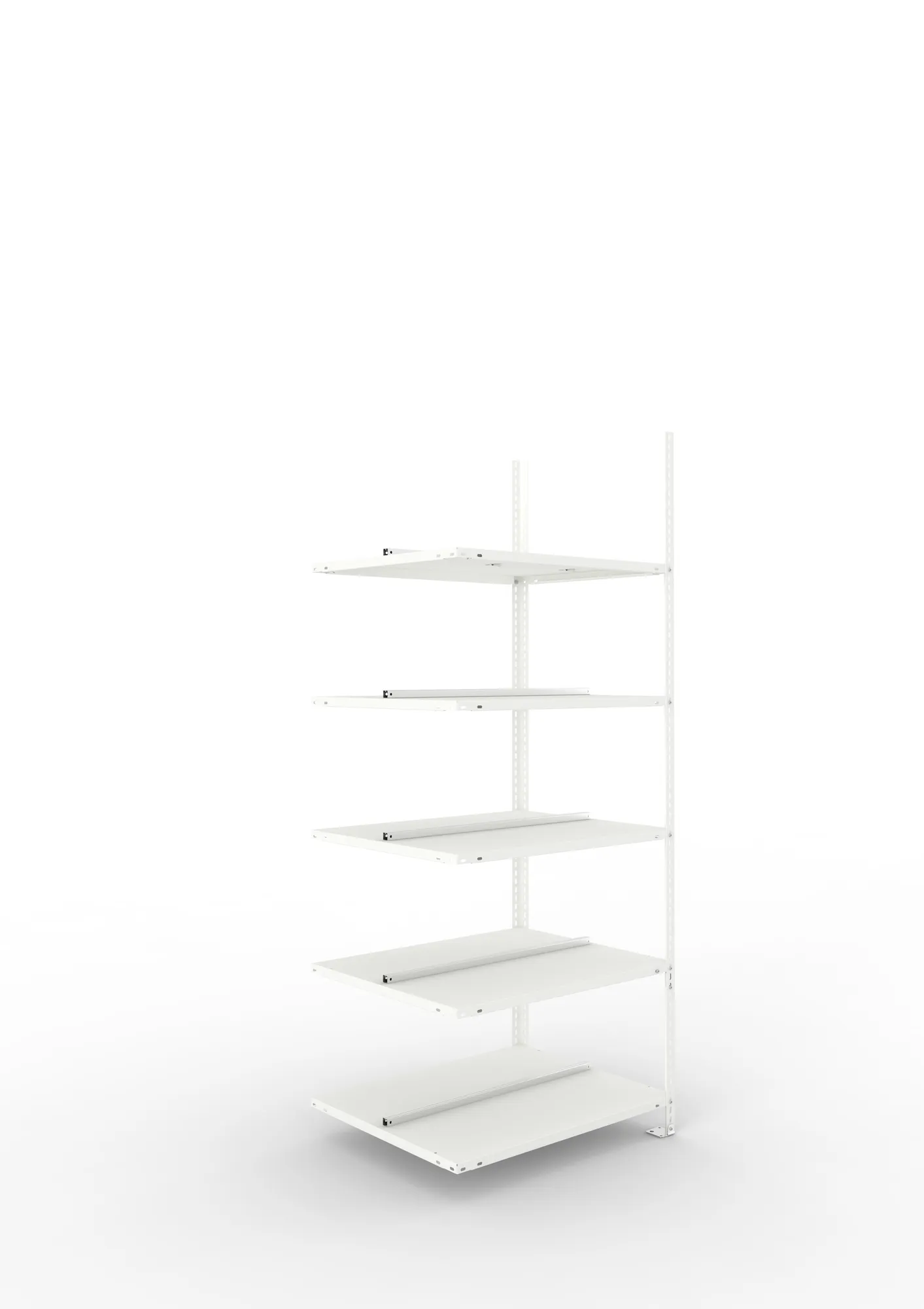 META FIX COMPACT | Büro-Schraubregal | Anbauregal | 1850 x 750 x 600 mm | Fachlast 80 kg | 5 Ebenen | RAL 7035