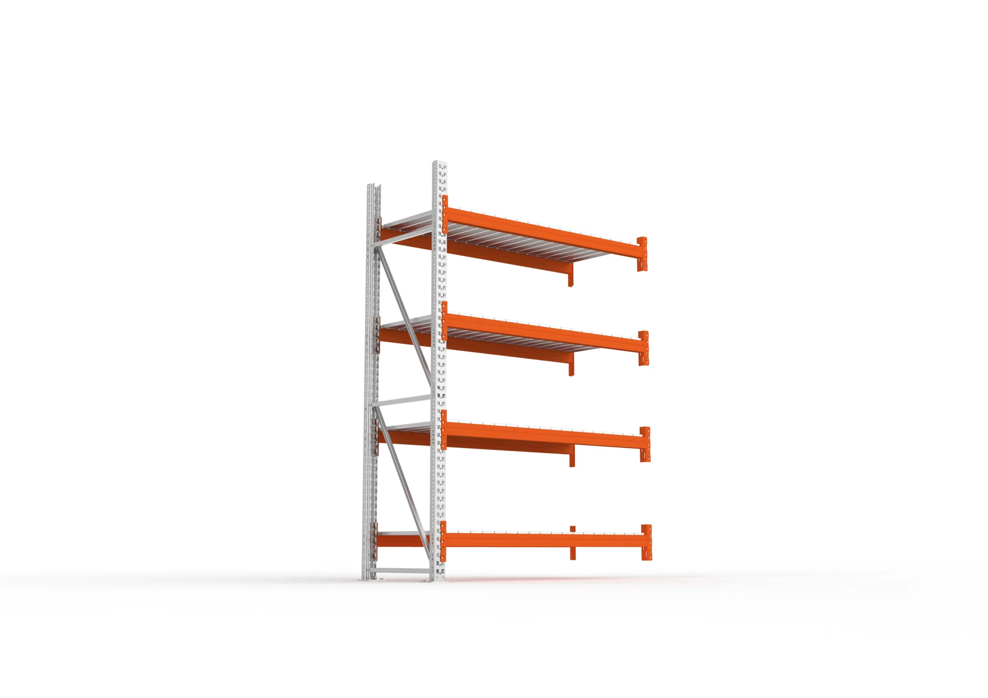 META MULTIPAL | Großfachregal | Anbauregal | 2700 x 1825 x 800 mm | Fachlast 1800 kg | 4 Ebenen | Stahlpaneele | verzinkt