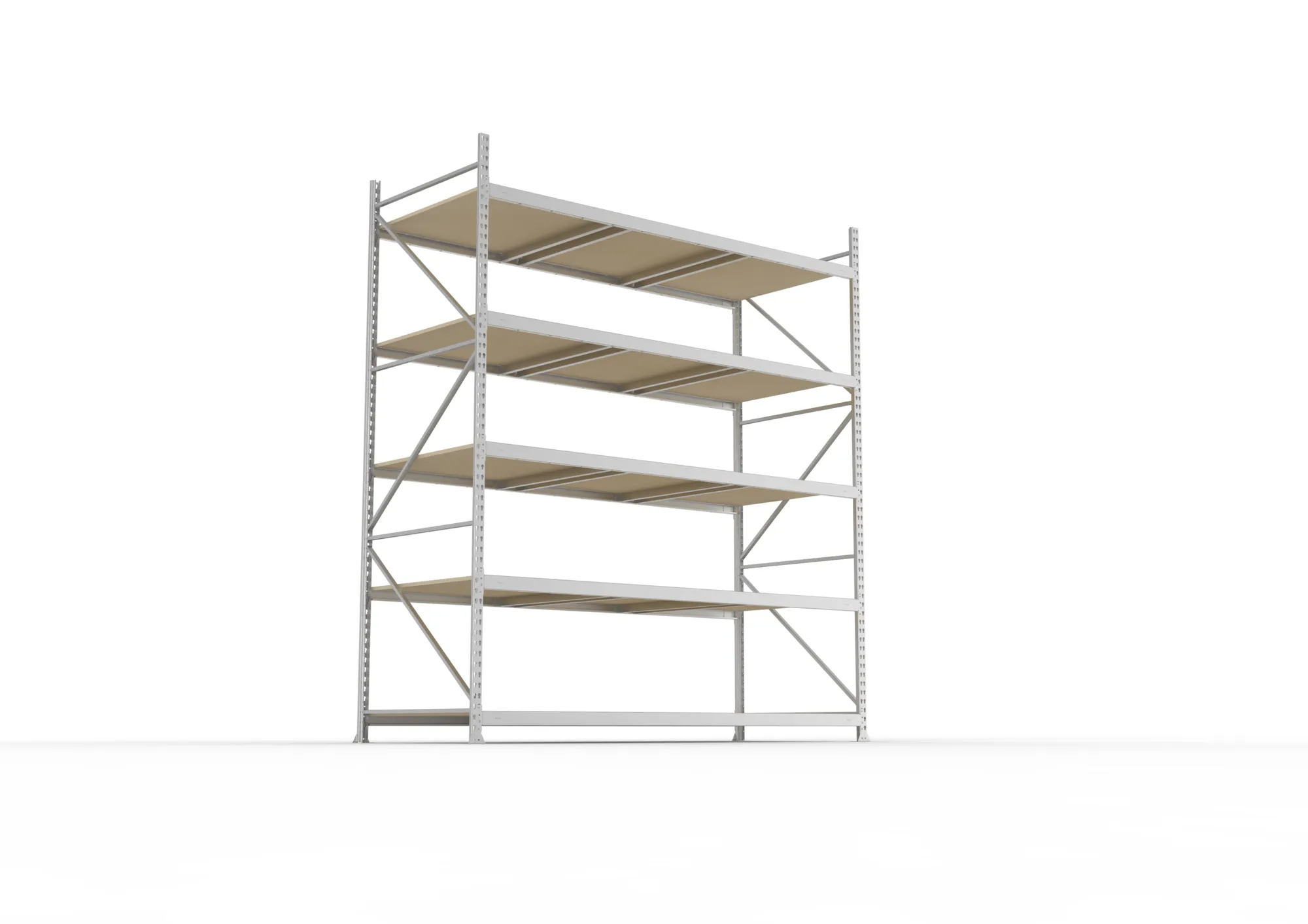META MINI-RACK Weitspannregal | Grundregal | 3000 x 2600 x 1050 mm | Fachlast 490 kg | Spanplattenböden | 5 Ebenen