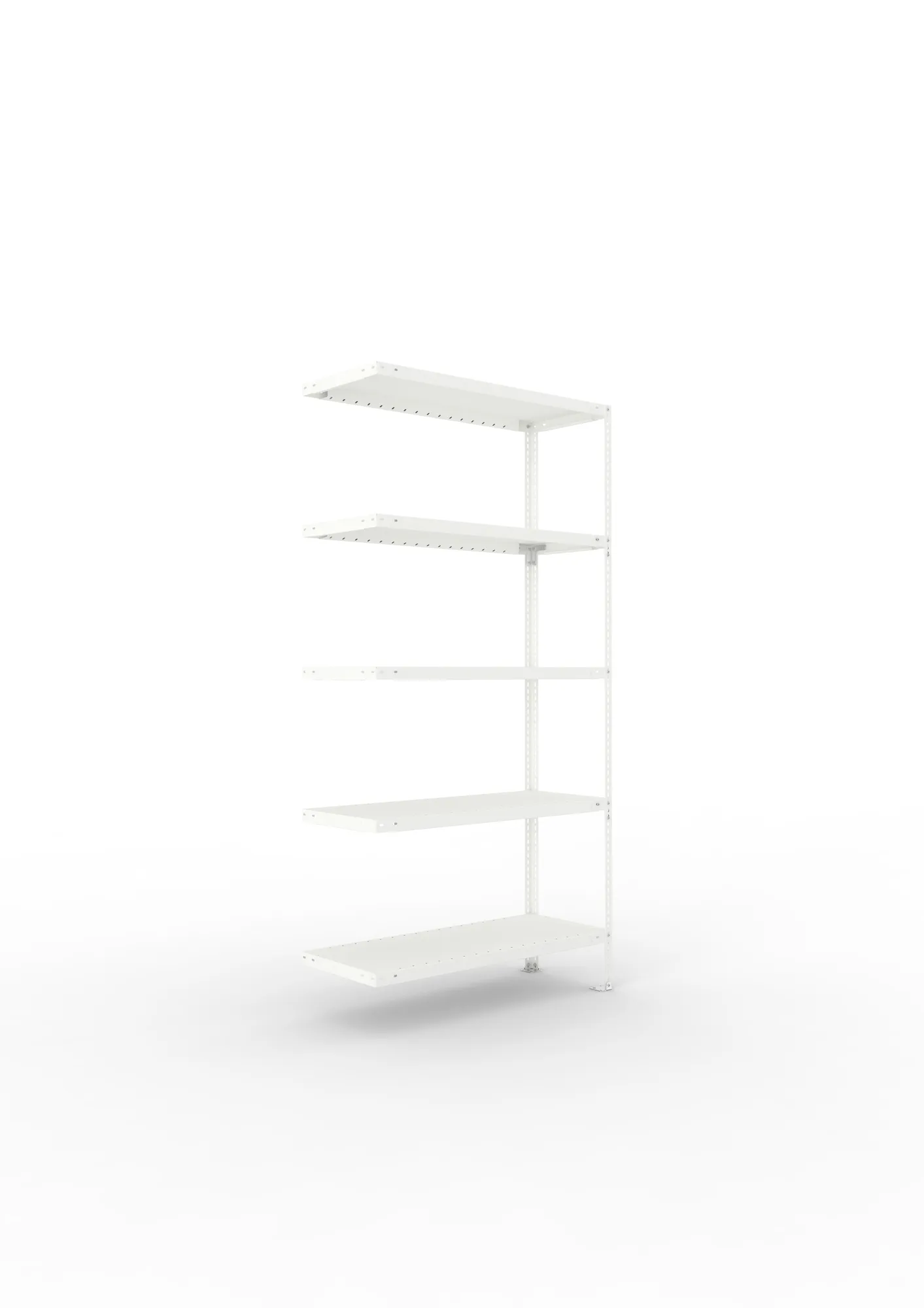 META FIX | Fachbodenregal | Anbauregal | 2000 x 1000 x 400 mm | Fachlast 100 kg | 5 Ebenen | RAL 7035