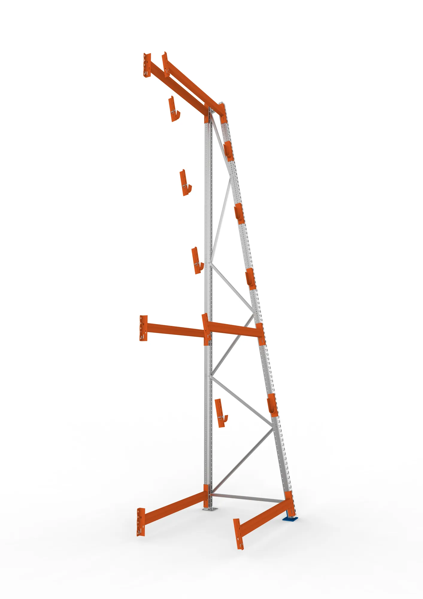 META MULTIPAL | Kabeltrommelregal | Anbauregal | 4900 x 1300 x 1100 mm | Feldlast 3000 kg | 4 Ebenen | Typ 3/A-Ständer | verzinkt