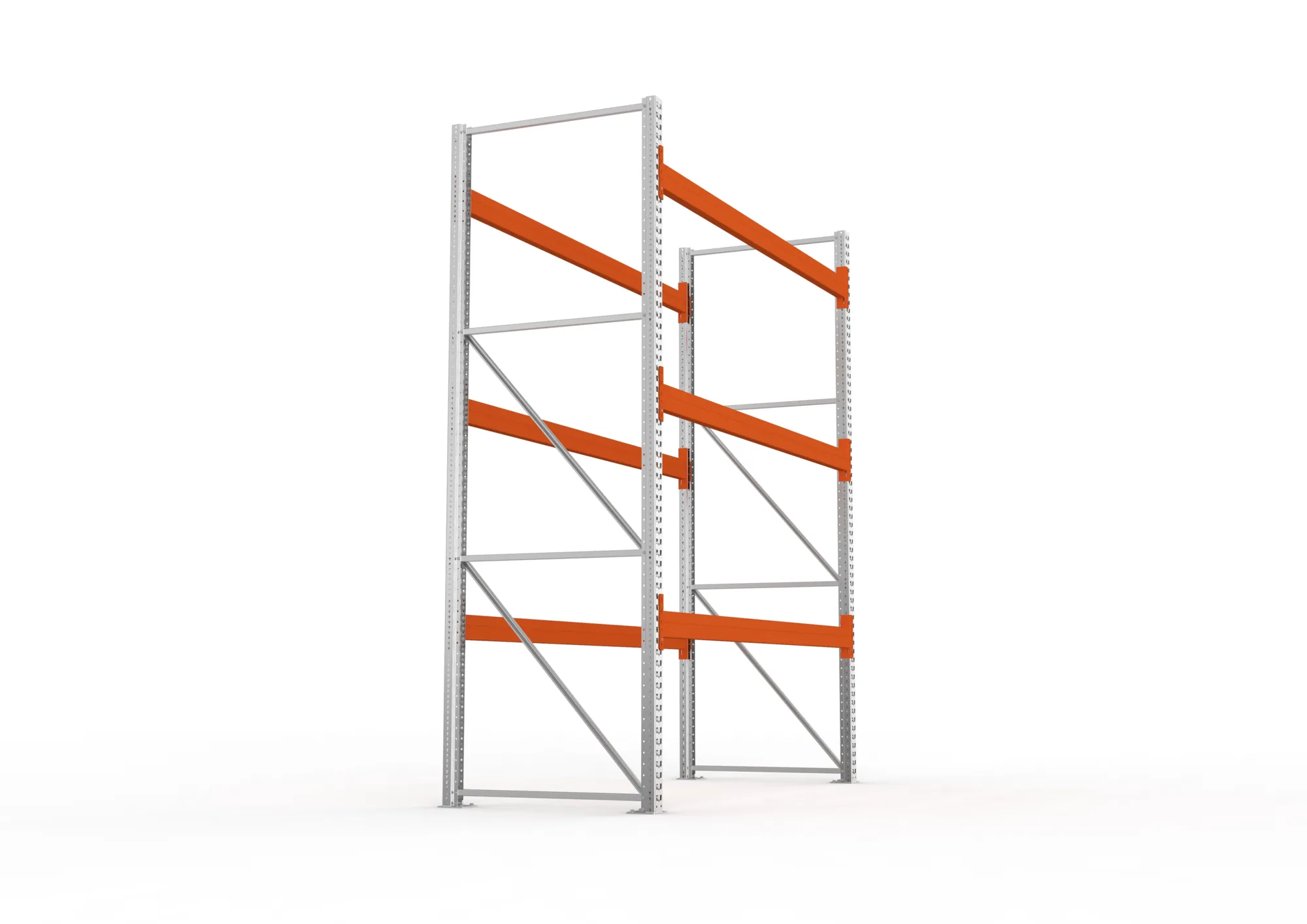 META MULTIPAL | Palettenregal | Grundregal | 3300 x 2700 x 1100 mm | Fachlast 980 kg | 4 Ebenen | 12 Paletten | verzinkt