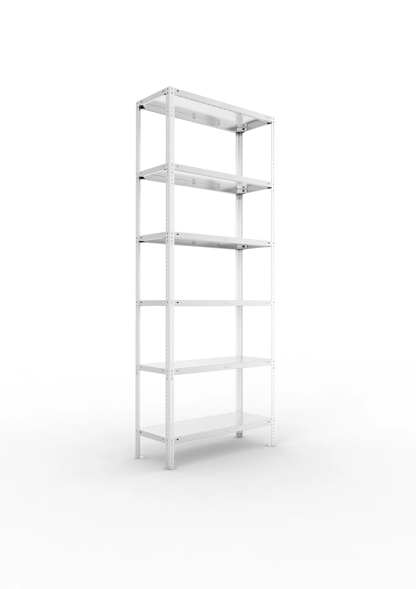 META FIX | Fachbodenregal | Grundregal | 2500 x 1000 x 400 mm | Fachlast 150 kg | 6 Ebenen | verzinkt