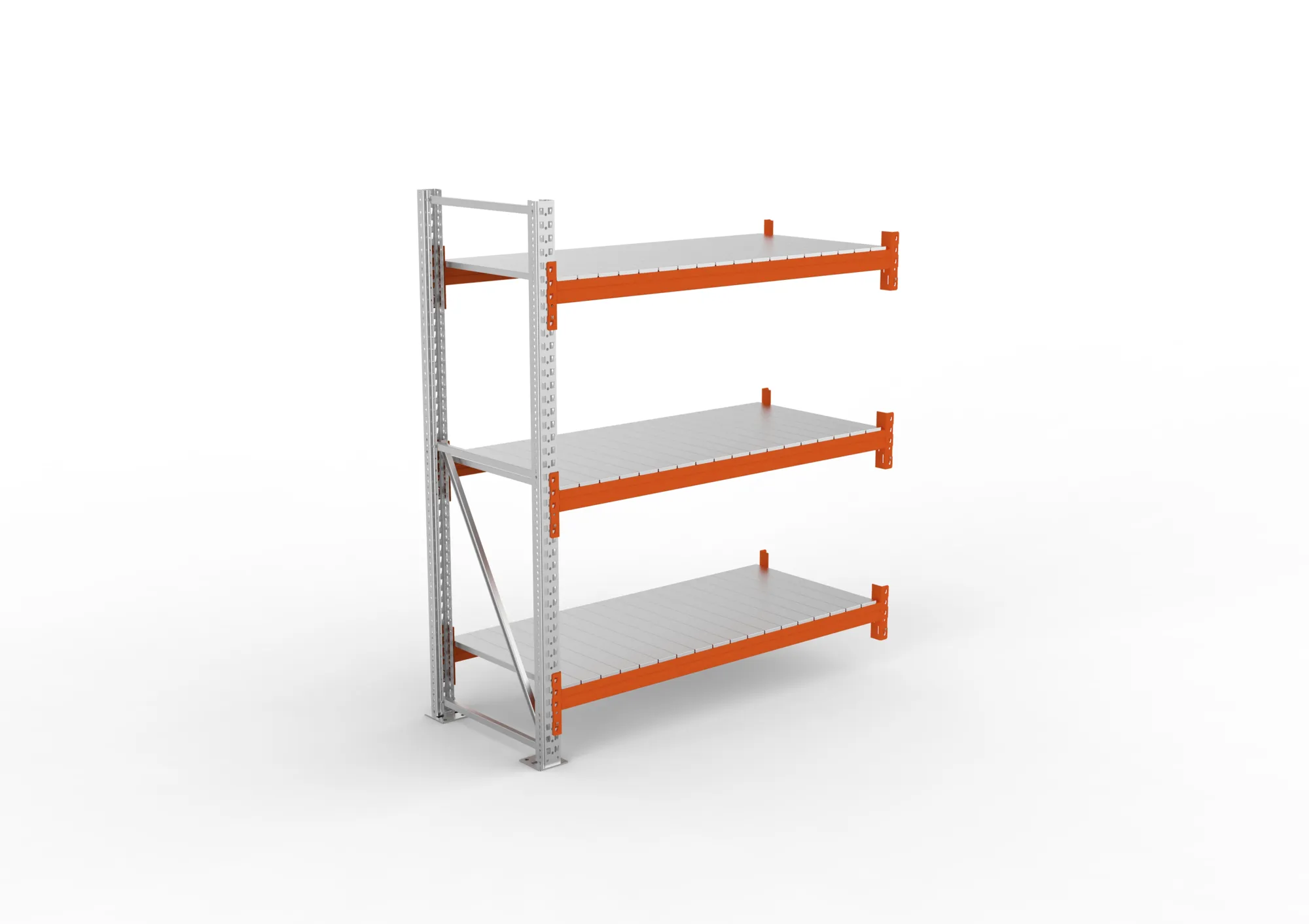 META MULTIPAL | Großfachregal | Anbauregal | 2200 x 1825 x 800 mm | Fachlast 1800 kg | 3 Ebenen | Stahlpaneele | verzinkt