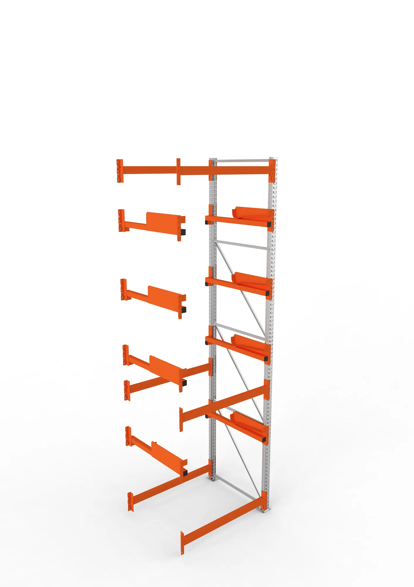 META MULTIPAL | Kabeltrommelregal | Anbauregal | 4400 x 1300 x 1100 mm | Feldlast 5500 kg | 4 Ebenen | Typ 2 | RAL 5010