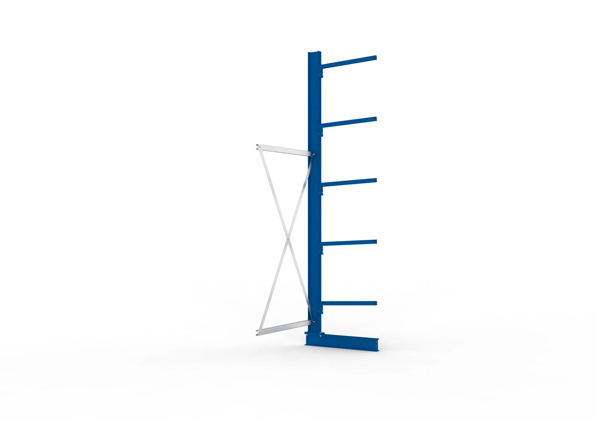 META MULTISTRONG L | Kragarmregal | Anbauregal | 3000 x 1000 x 600 mm | Armlast 140 kg | einseitig | 5+1 Ebenen