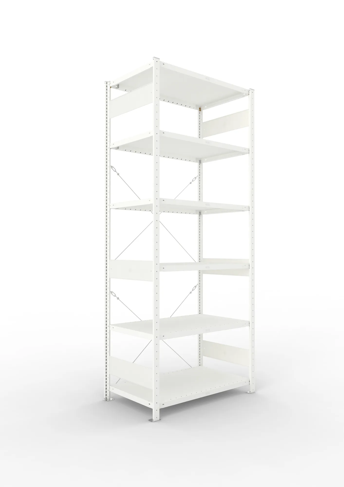 META CLIP | Fachbodenregal | Grundregal | 2500 x 1000 x 600 mm | Fachlast 100 kg | 5+1 Ebenen | RAL 7035