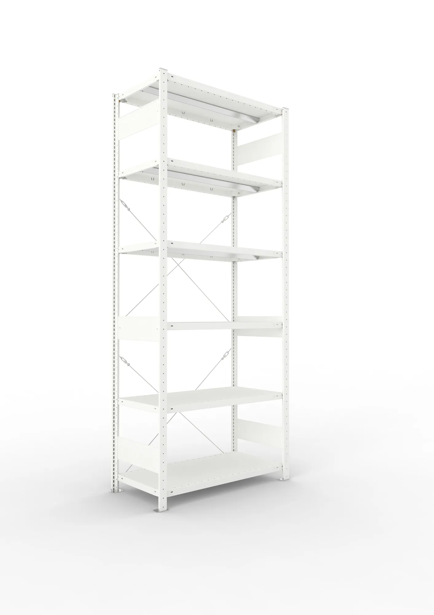 META CLIP | Fachbodenregal | Grundregal | 2500 x 1000 x 500 mm | Fachlast 330 kg | 5+1 Ebenen | RAL 7035