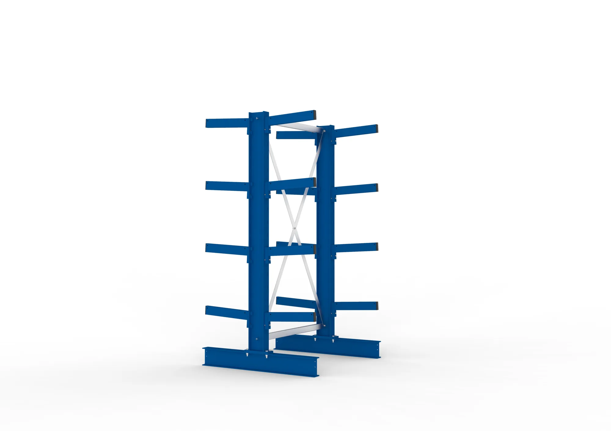 META MULTISTRONG M | Kragarmregal | Grundregal | 2000 x 1000 x 400 mm | Armlast 535 kg | doppelseitig | 4+1 Ebenen
