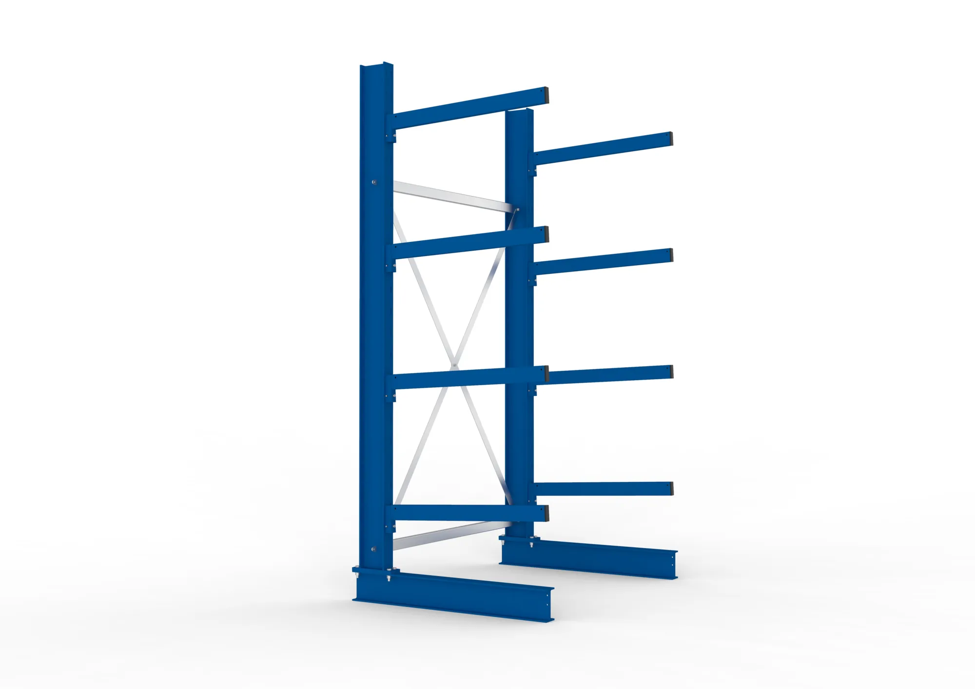 META MULTISTRONG M | Kragarmregal | Grundregal | 2500 x 1300 x 800 mm | Armlast 250 kg | einseitig | 4+1 Ebenen