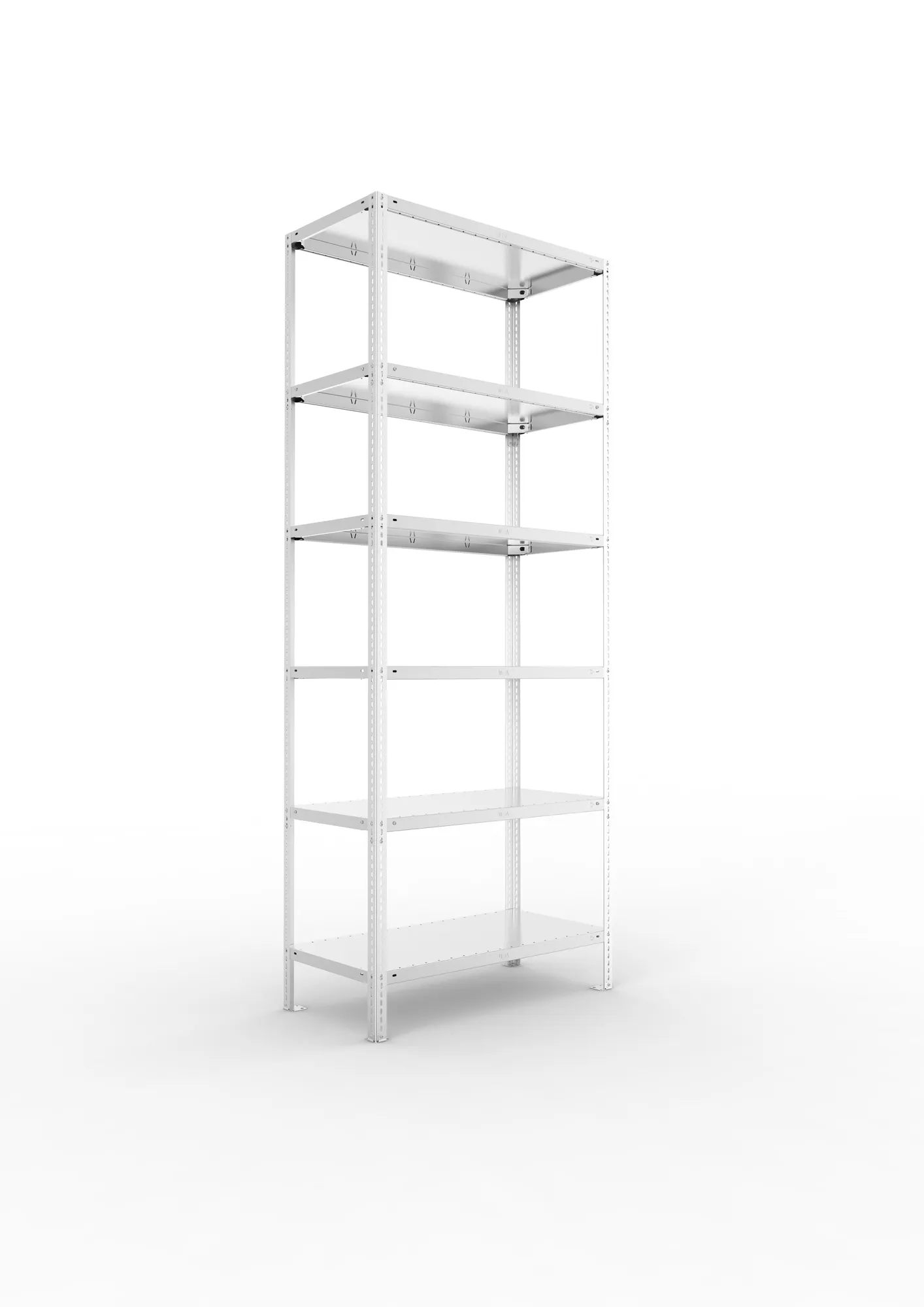 META FIX | Fachbodenregal | Grundregal | 2500 x 1000 x 500 mm | Fachlast 150 kg | 6 Ebenen | verzinkt