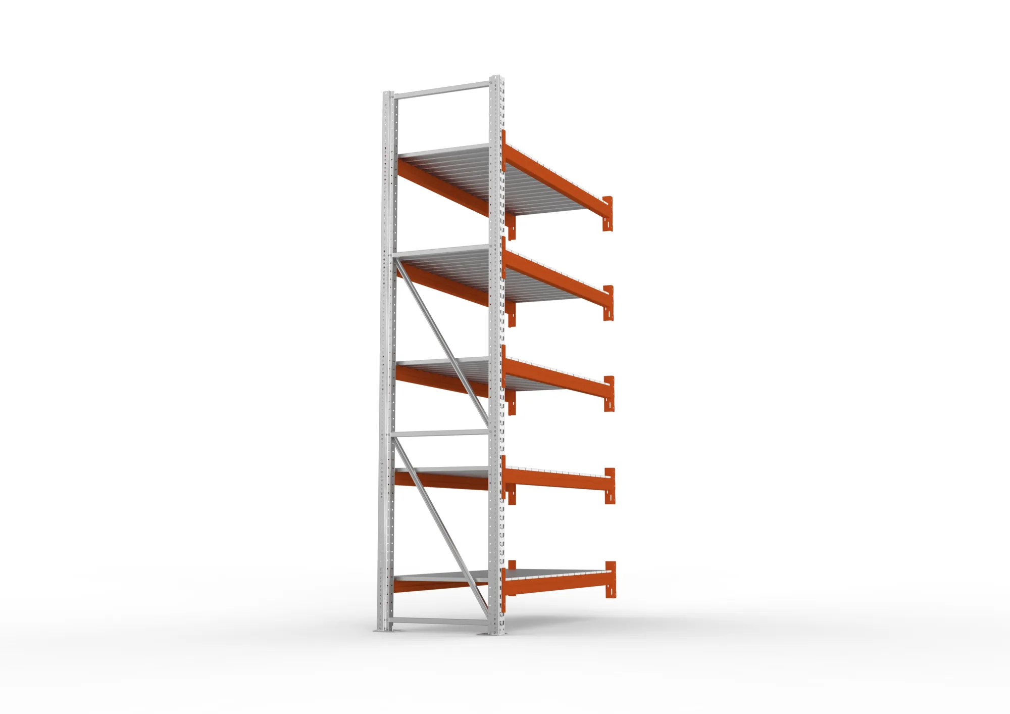 META MULTIPAL | Großfachregal | Anbauregal | 3300 x 1825 x 800 mm | Fachlast 1800 kg | 5 Ebenen | Stahlpaneele | verzinkt