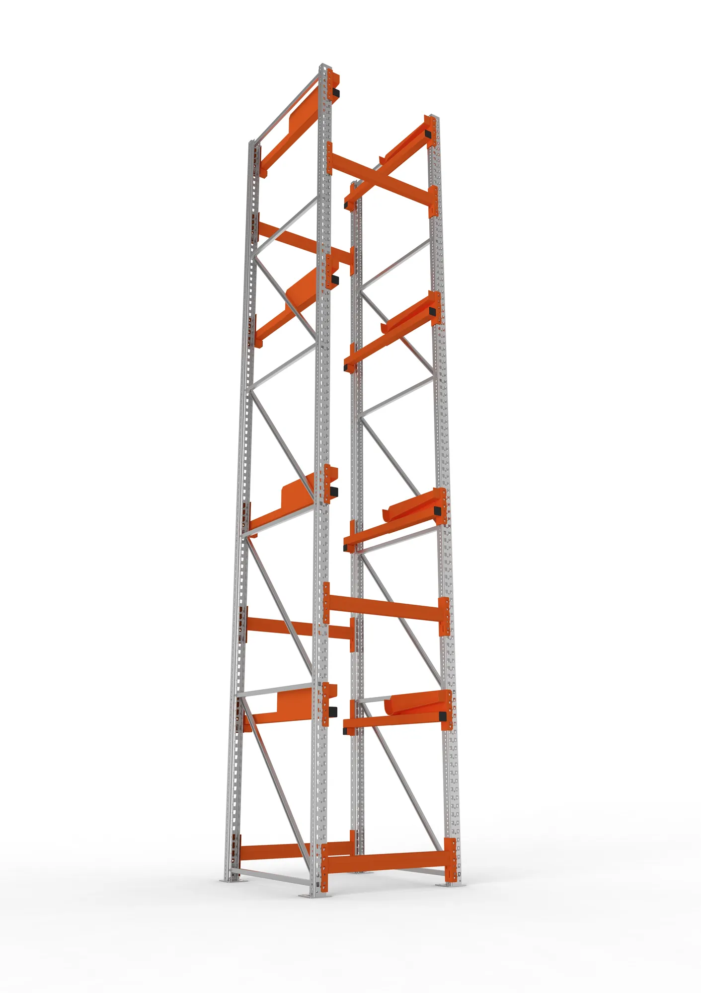 META MULTIPAL | Kabeltrommelregal | Grundregal | 5500 x 900 x 1100 mm | Feldlast 5500 kg | 4 Ebenen | Typ 2 | RAL 5010