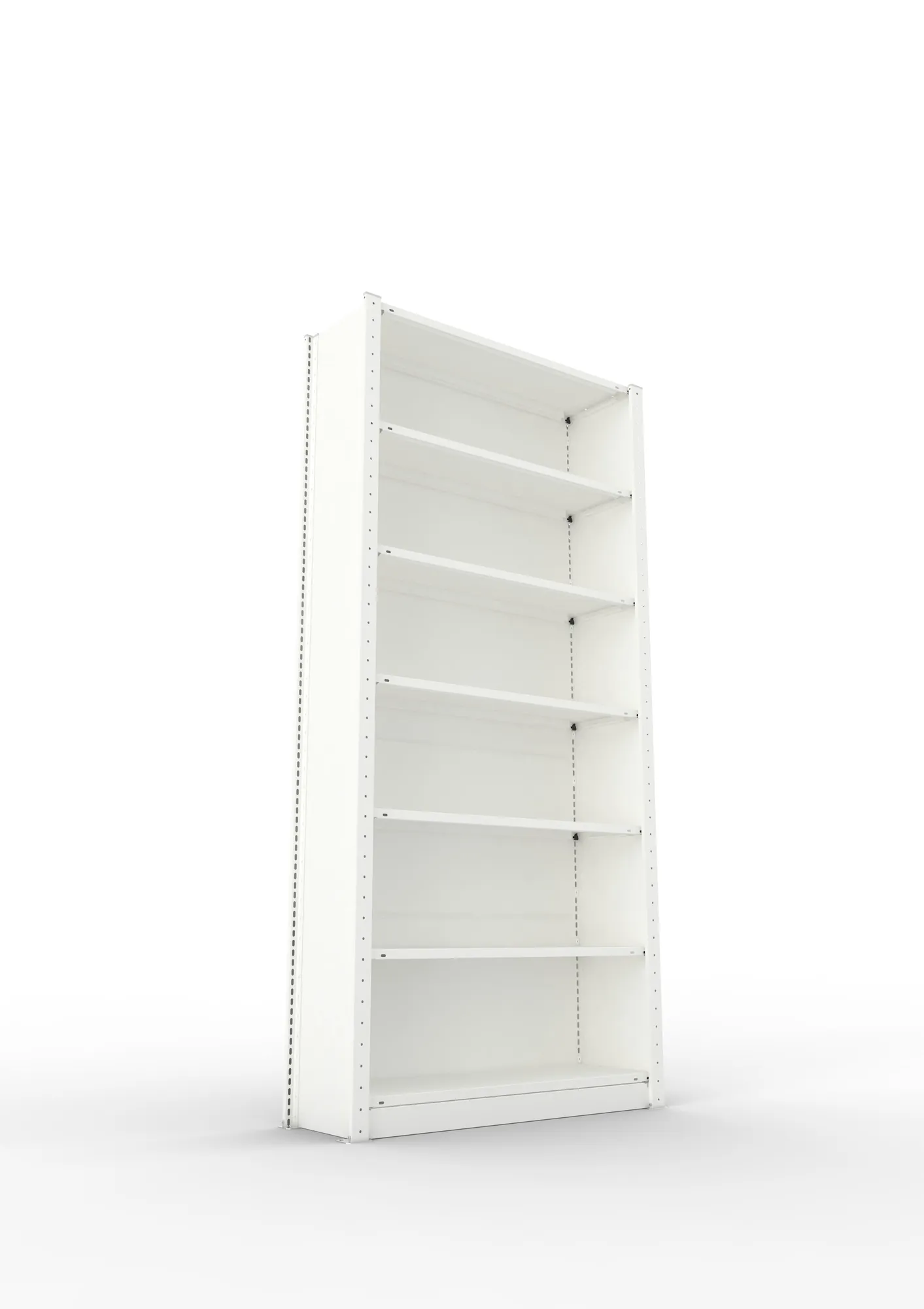 META COMPACT | Büro-Steckregalwand | Grundregal | 2200 x 1000 x 300 mm | Fachlast 80 kg | 6+1 Ebenen | RAL 7035