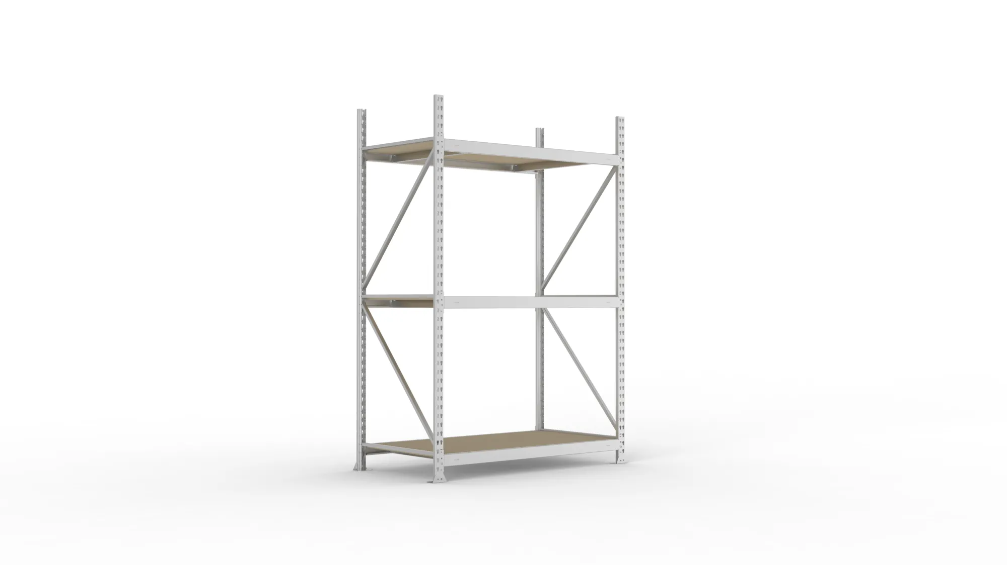 META MINI-RACK Weitspannregal | Grundregal | 2200 x 1400 x 800 mm | Fachlast 600 kg | Spanplattenböden | 3 Ebenen