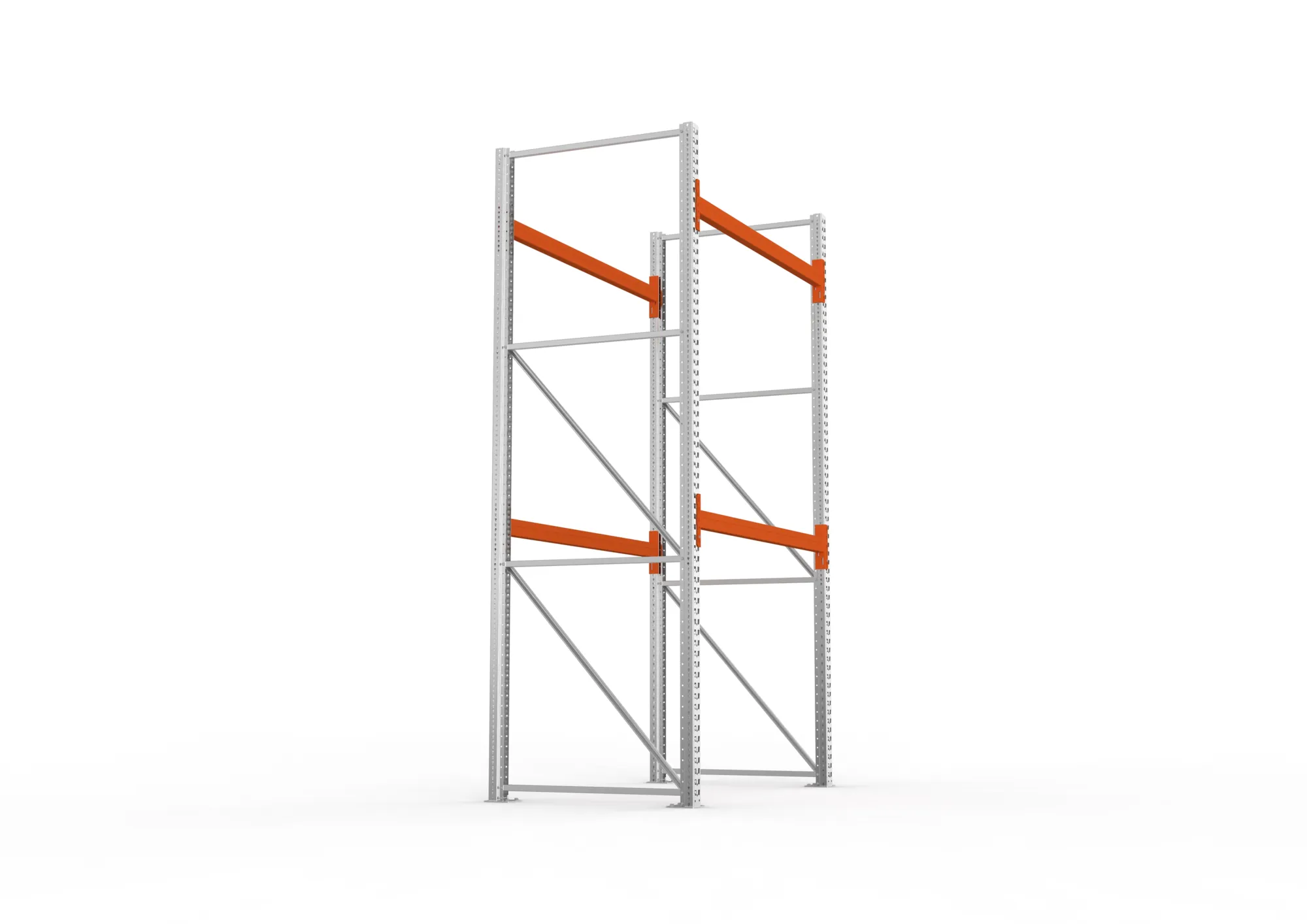 META MULTIPAL | Palettenregal | Grundregal | 3300 x 1825 x 1100 mm | Fachlast 1100 kg | 3 Ebenen | 6 Paletten | verzinkt