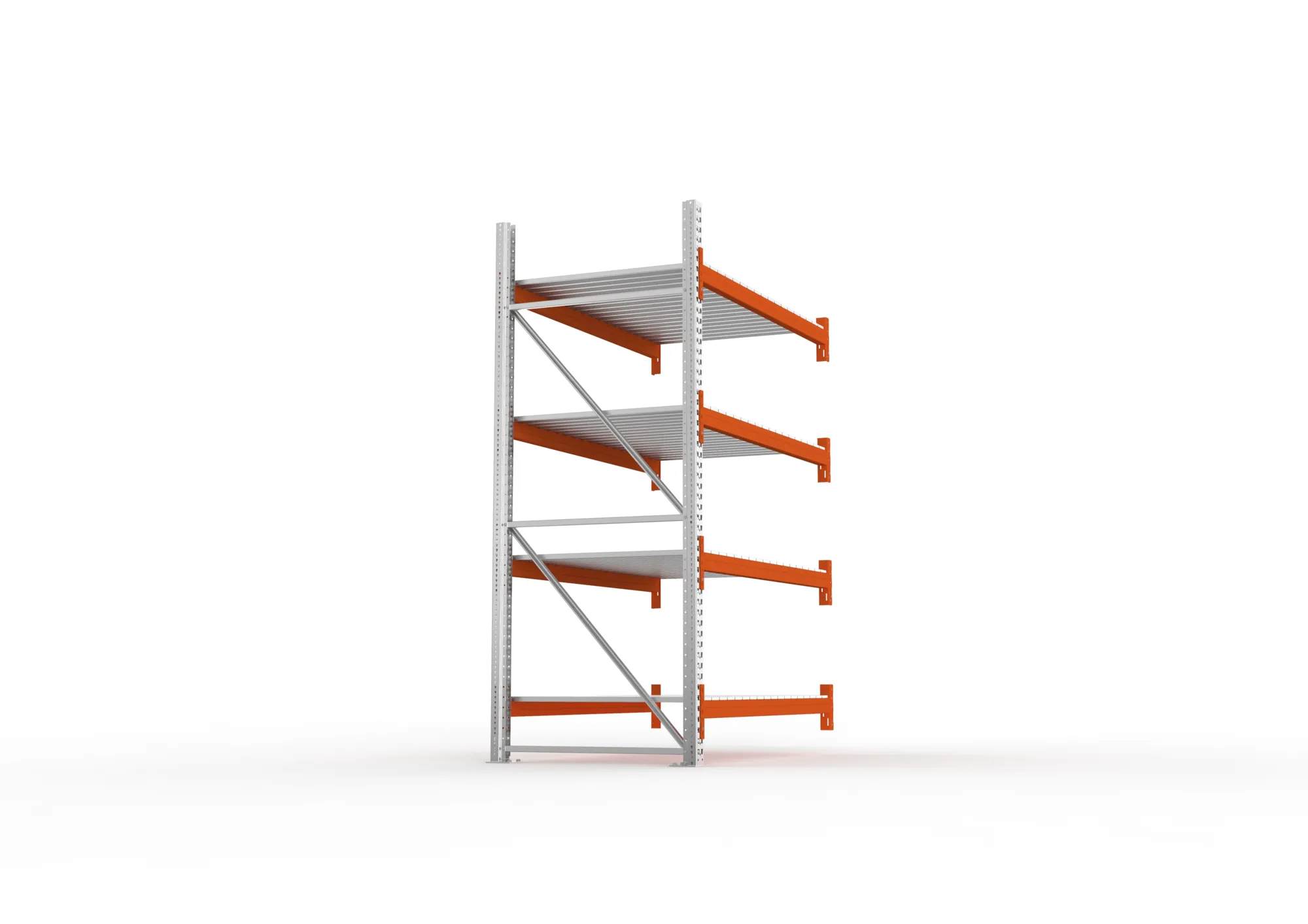 META MULTIPAL | Großfachregal | Anbauregal | 2700 x 1825 x 1100 mm | Fachlast 1800 kg | 4 Ebenen | Stahlpaneele | verzinkt