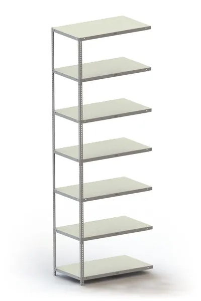 META FIX | Fachbodenregal | Anbauregal | 3000 x 1000 x 600 mm | Fachlast 100 kg | 7 Ebenen | verzinkt
