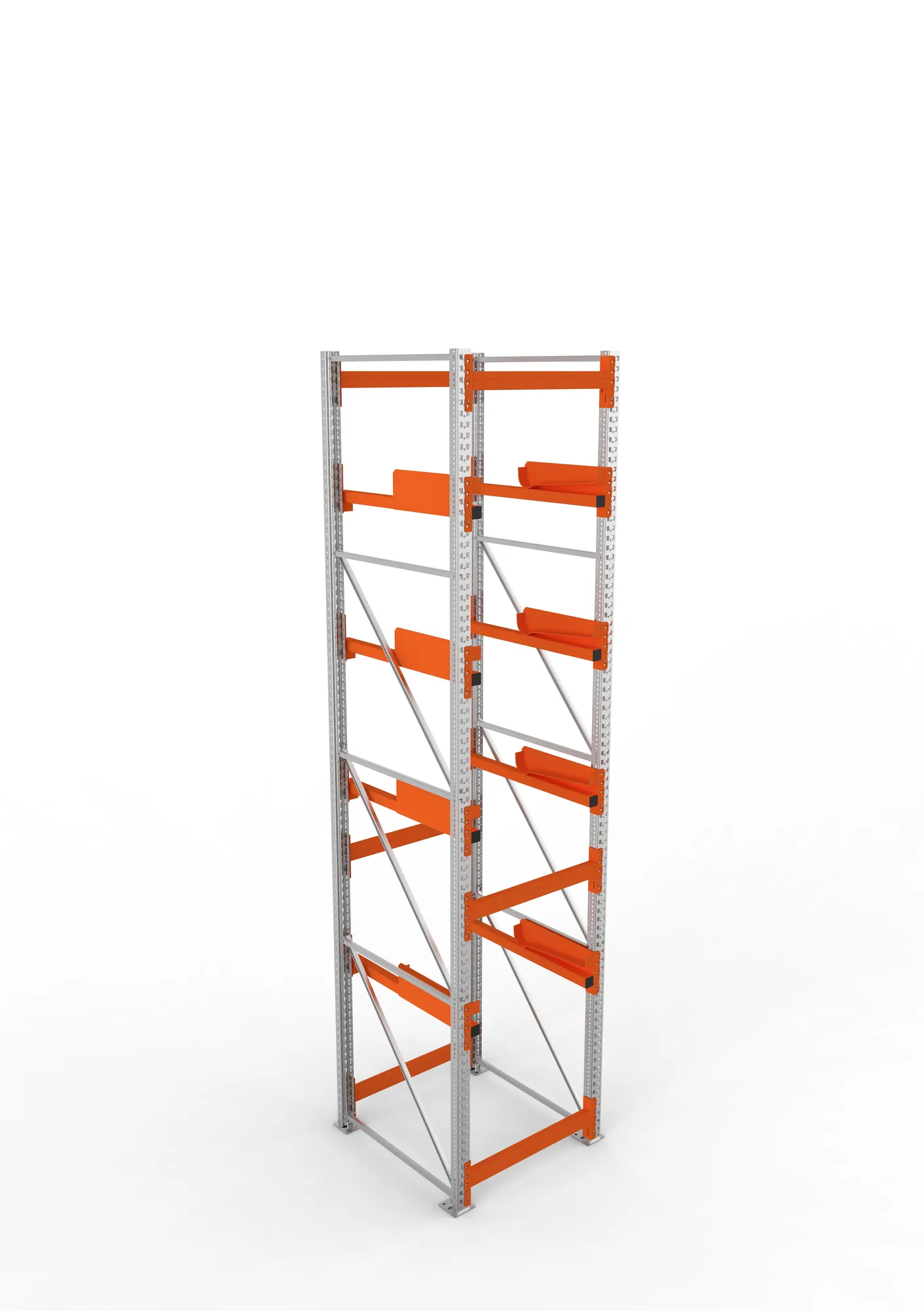 META MULTIPAL | Kabeltrommelregal | Grundregal | 4400 x 900 x 1100 mm | Feldlast 5500 kg | 4 Ebenen | Typ 2 | RAL 5010