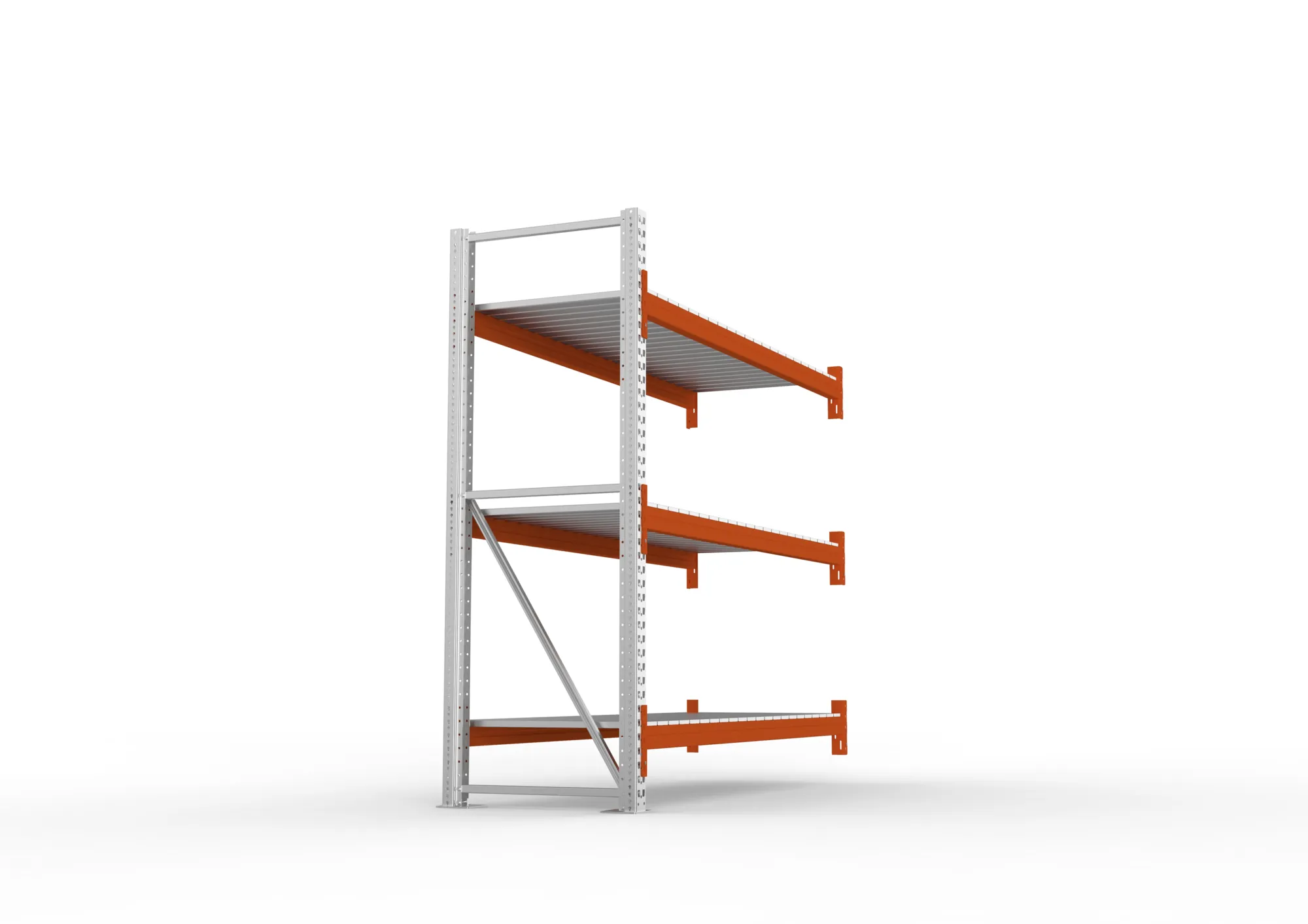 META MULTIPAL | Großfachregal | Anbauregal | 2200 x 2225 x 800 mm | Fachlast 1900 kg | 3 Ebenen | Stahlpaneele | verzinkt