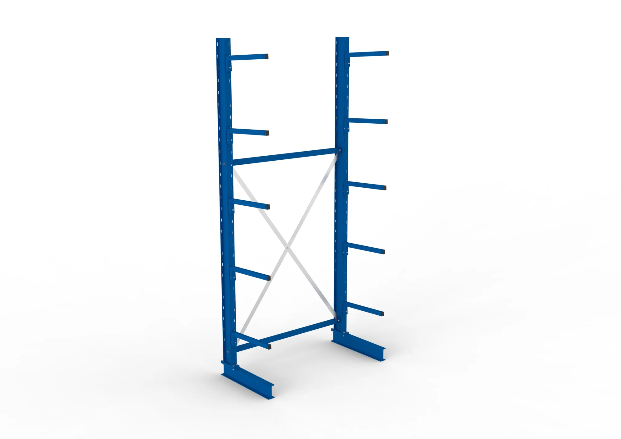 META MULTISTRONG L | Kragarmregal | Grundregal | 3000 x 1300 x 500 mm | Armlast 175 kg | einseitig | 5+1 Ebenen