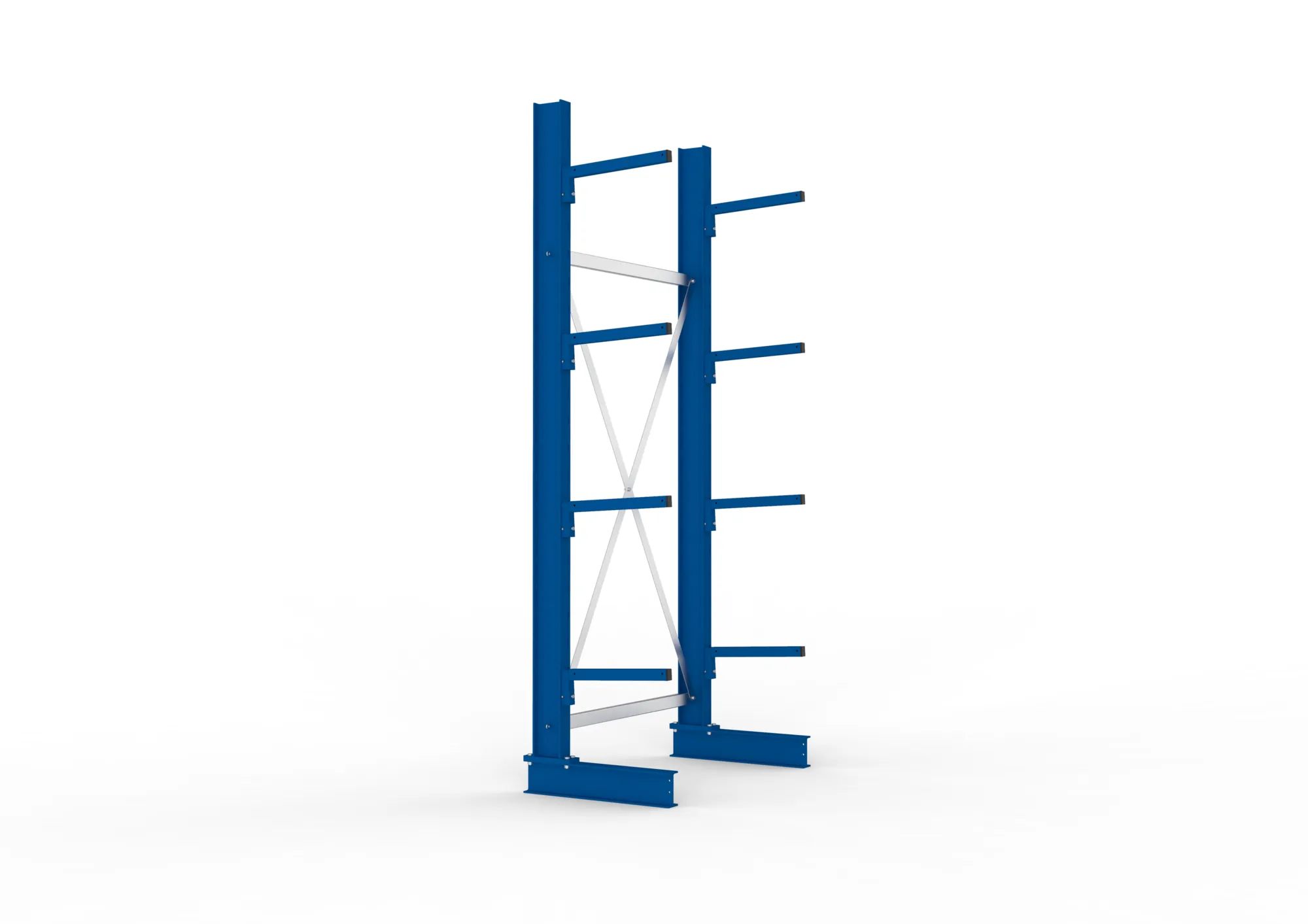 META MULTISTRONG L | Kragarmregal | Grundregal | 2500 x 1000 x 400 mm | Armlast 220 kg | einseitig | 4+1 Ebenen