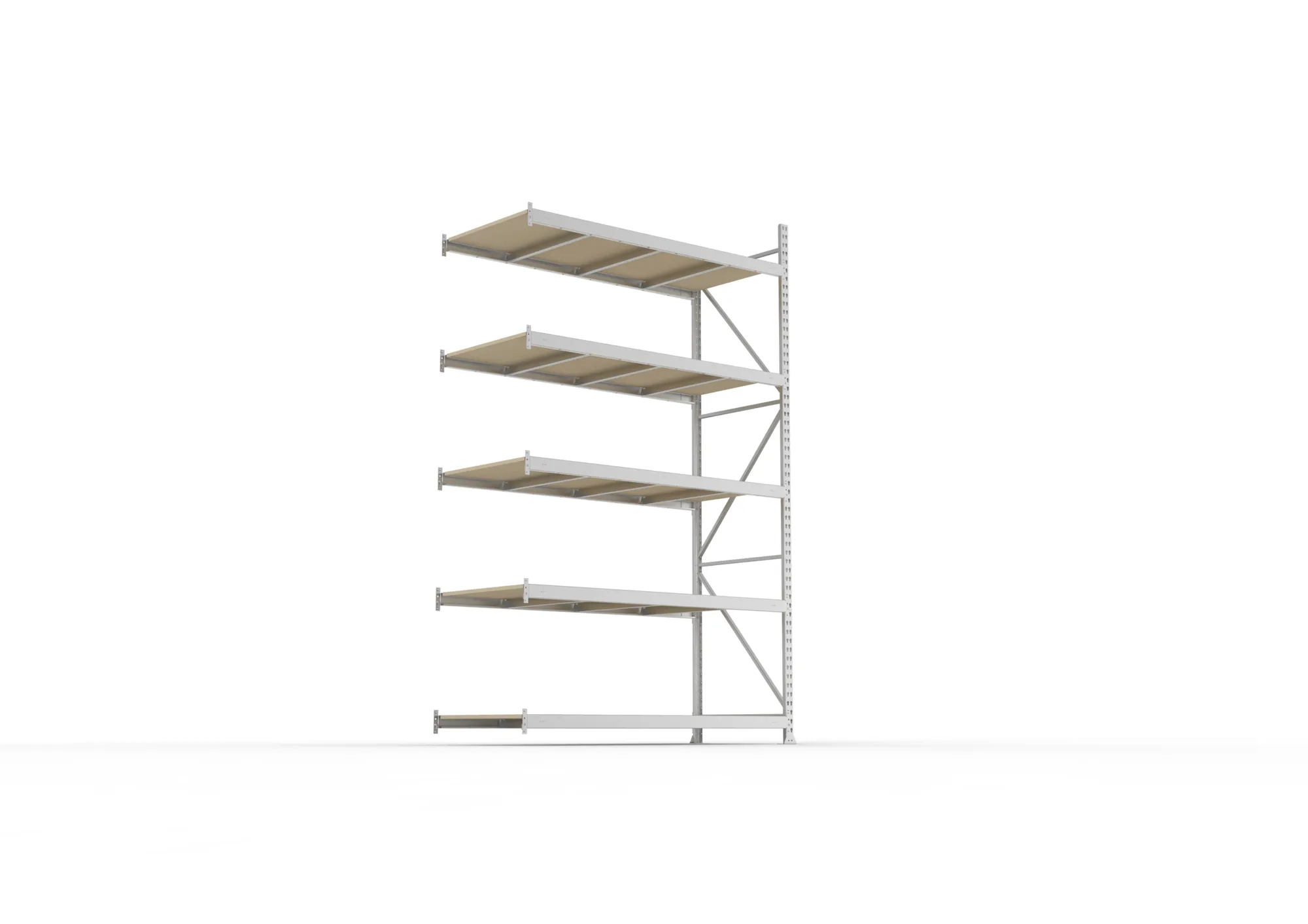 META MINI-RACK Weitspannregal | Anbauregal | 3000 x 1800 x 800 mm | Fachlast 600 kg | Spanplattenböden | 5 Ebenen