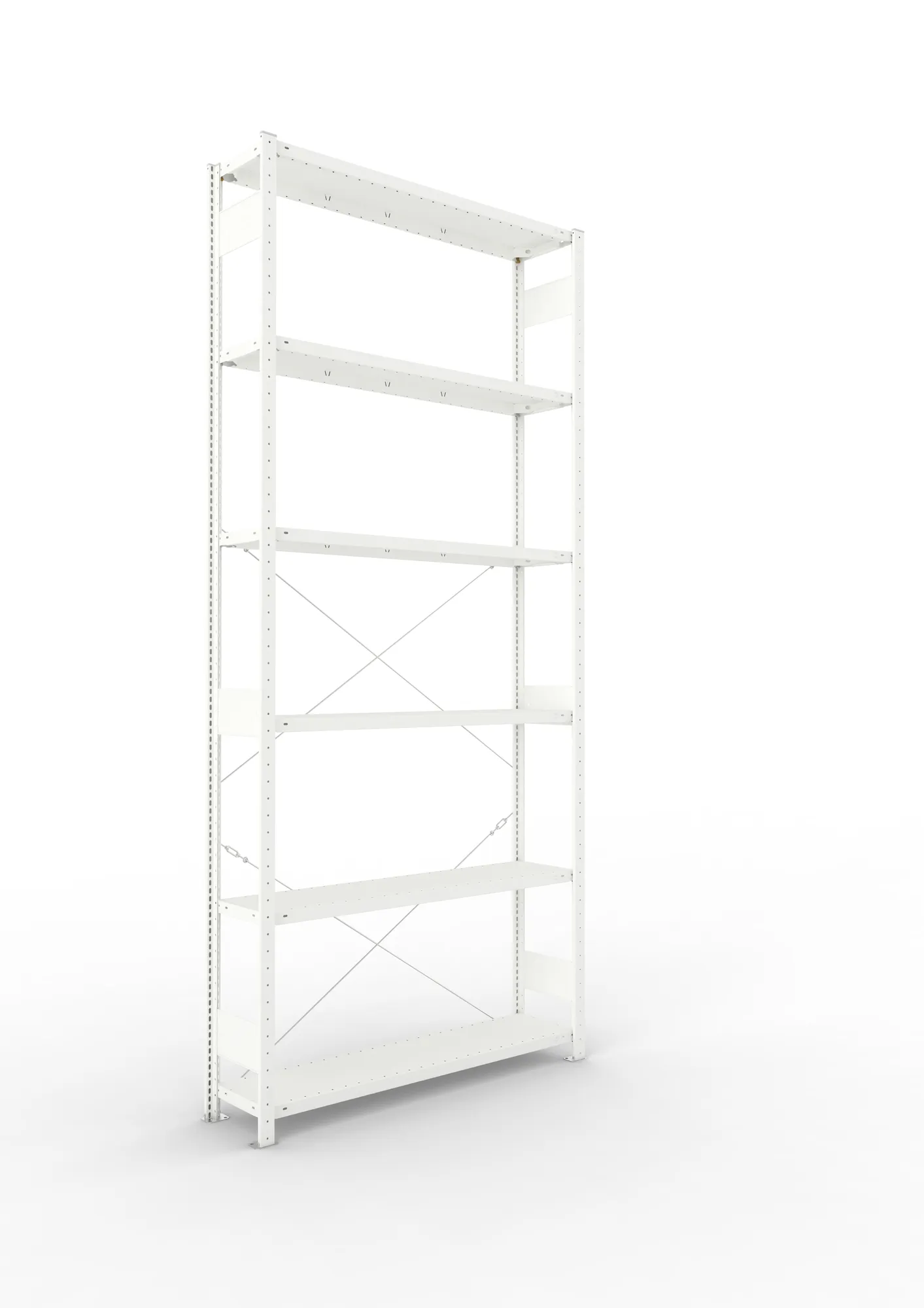 META CLIP | Fachbodenregal | Grundregal | 3000 x 1300 x 300 mm | Fachlast 230 kg | 5+1 Ebenen | RAL 7035