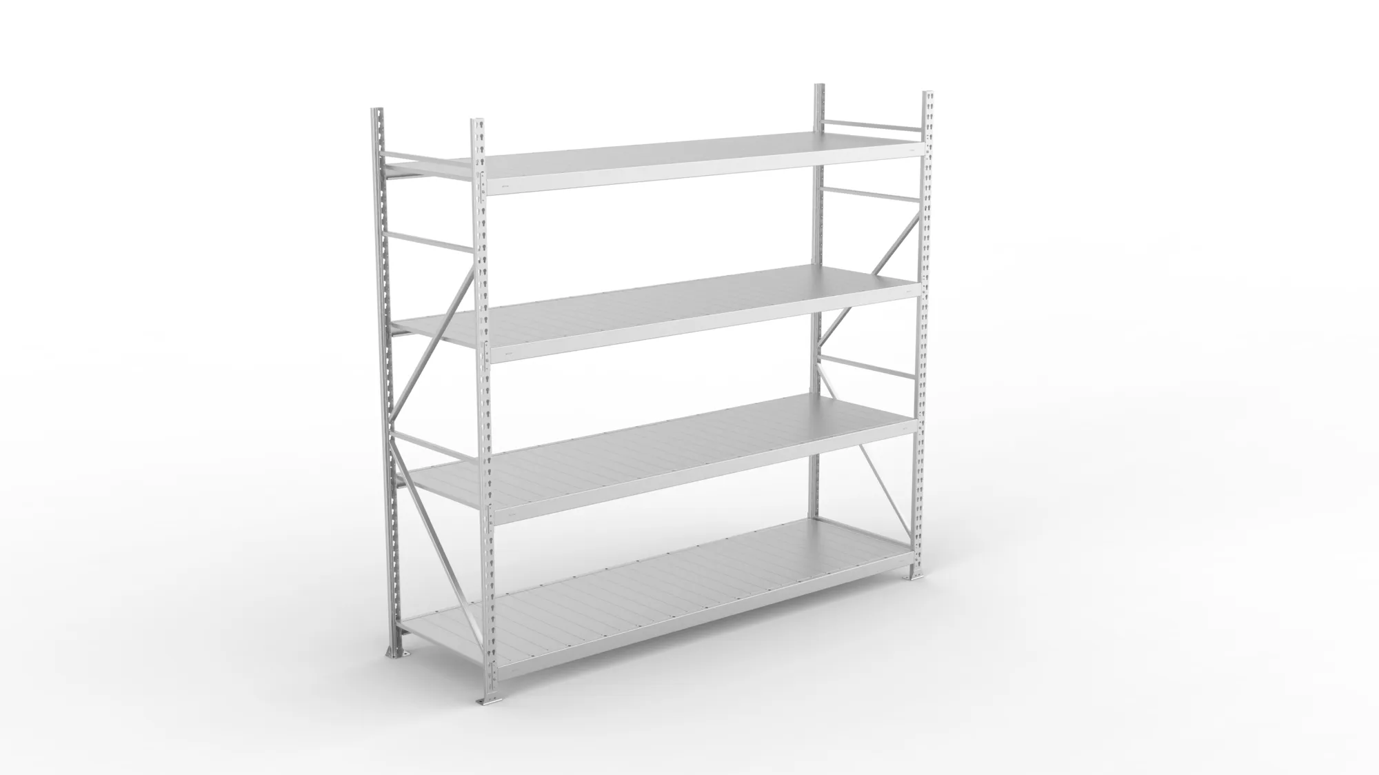 META MINI-RACK Weitspannregal | Grundregal | 2500 x 2600 x 800 mm | Fachlast 490 kg | Stahlpaneelböden | 4 Ebenen